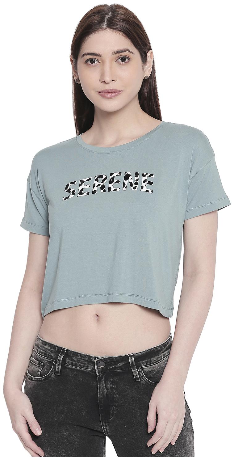 

Spykar Women Viscose Rayon Printed Green Top