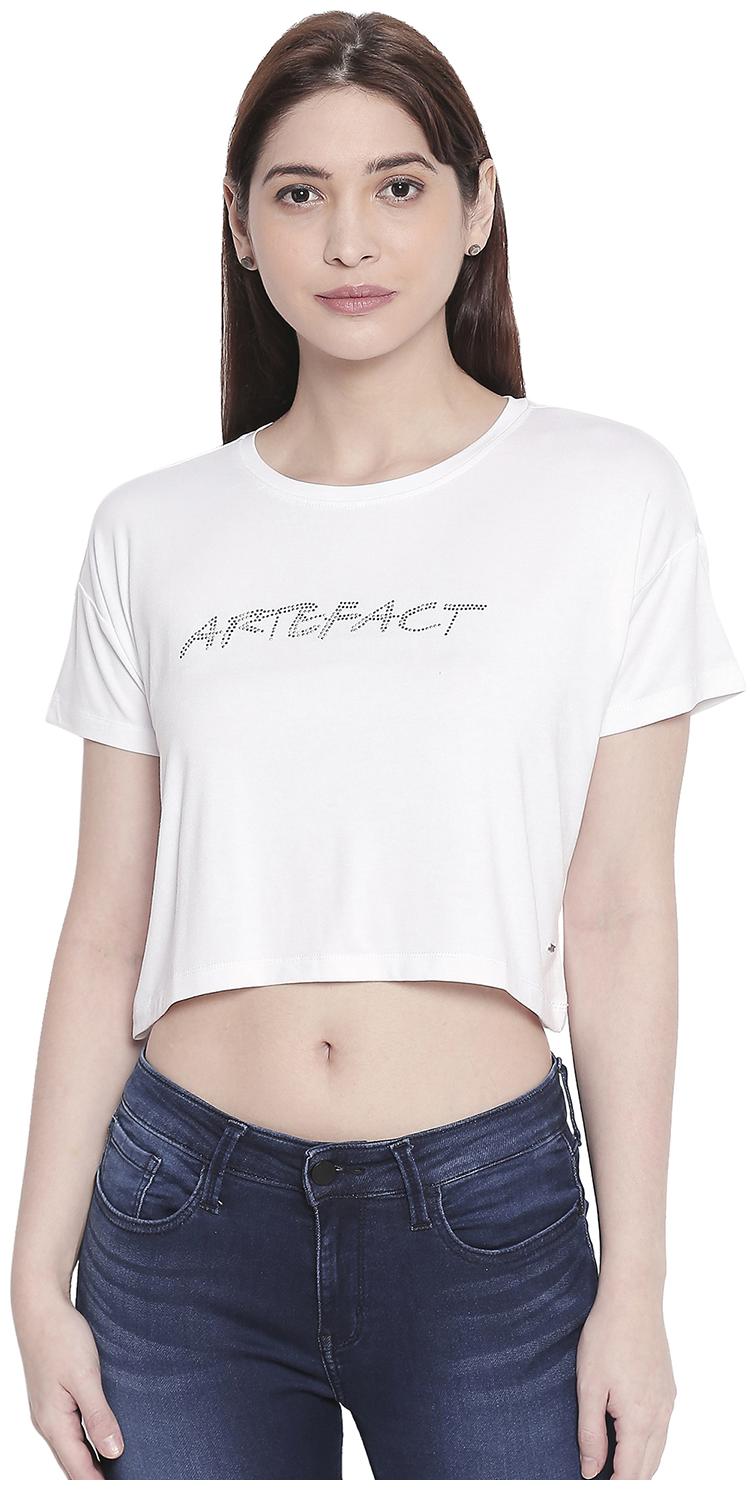 

Spykar Women Viscose Rayon Printed White Top