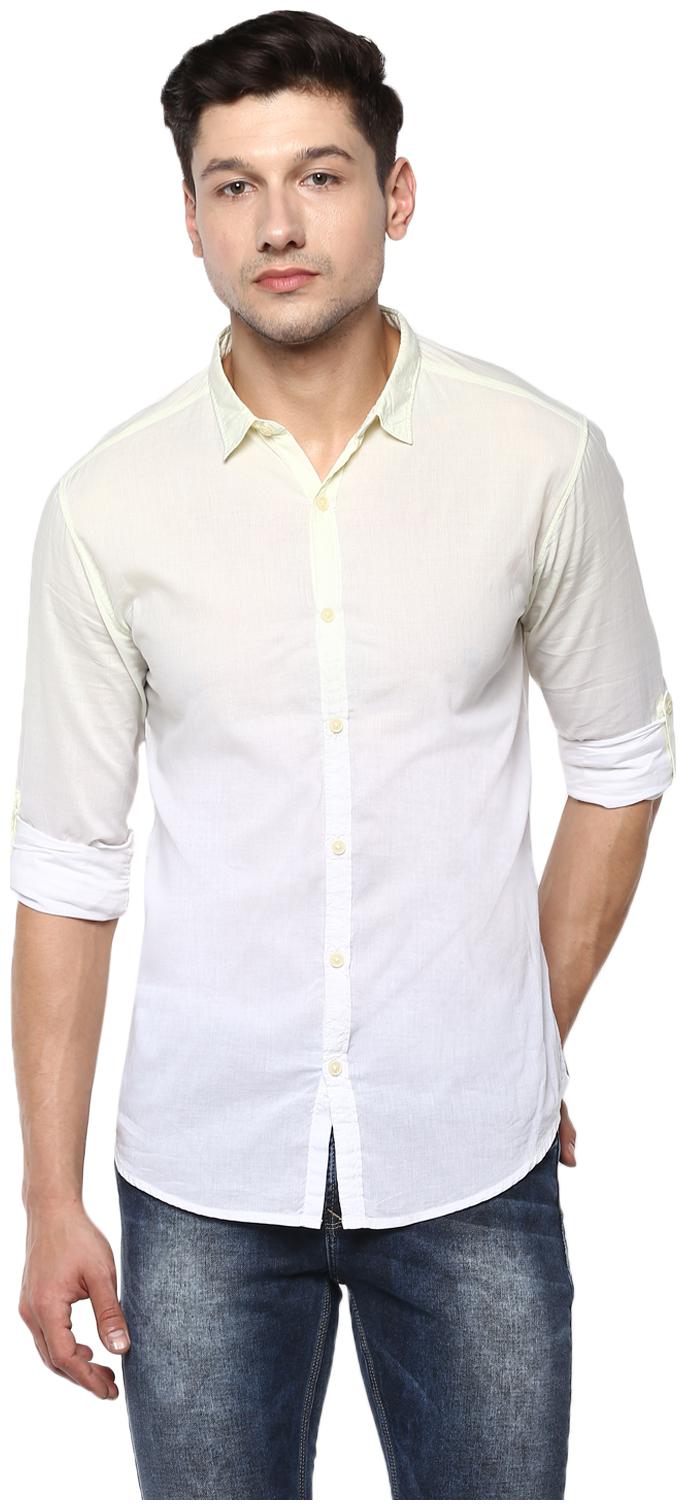 

Spykar Men Yellow Solid Slim Fit Casual Shirt