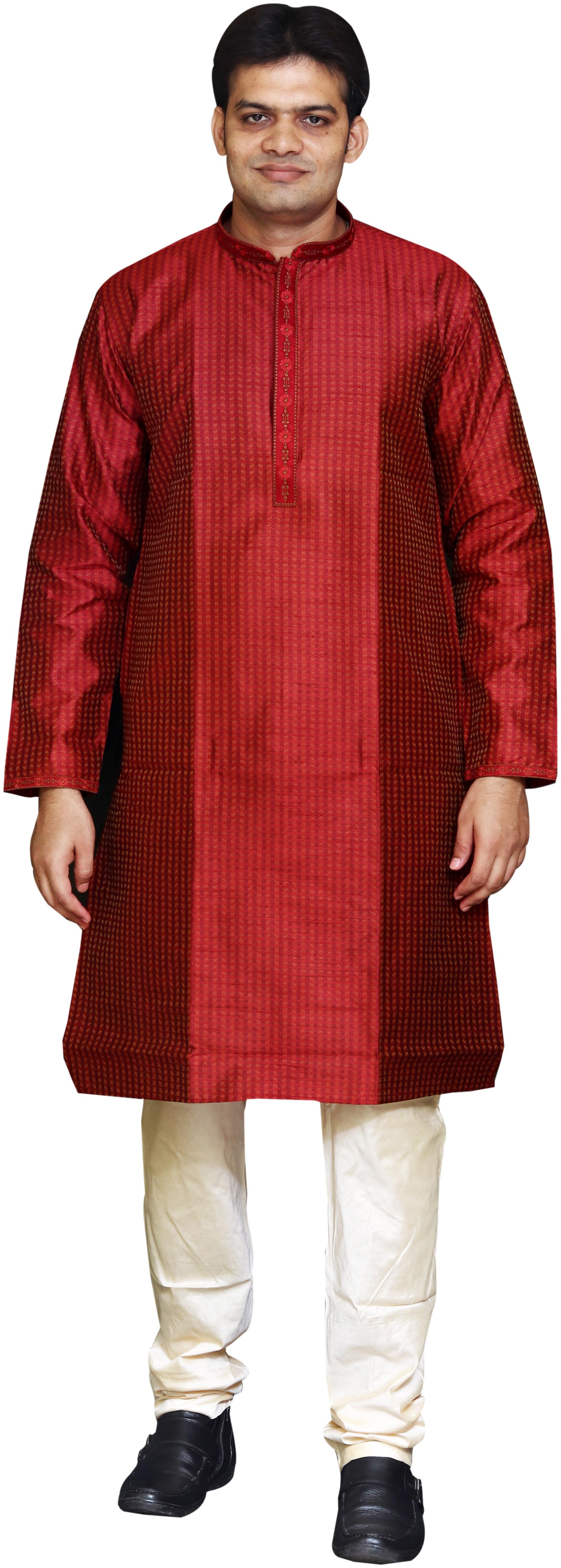 

Sreemant Men Maroon Regular Fit Kurta