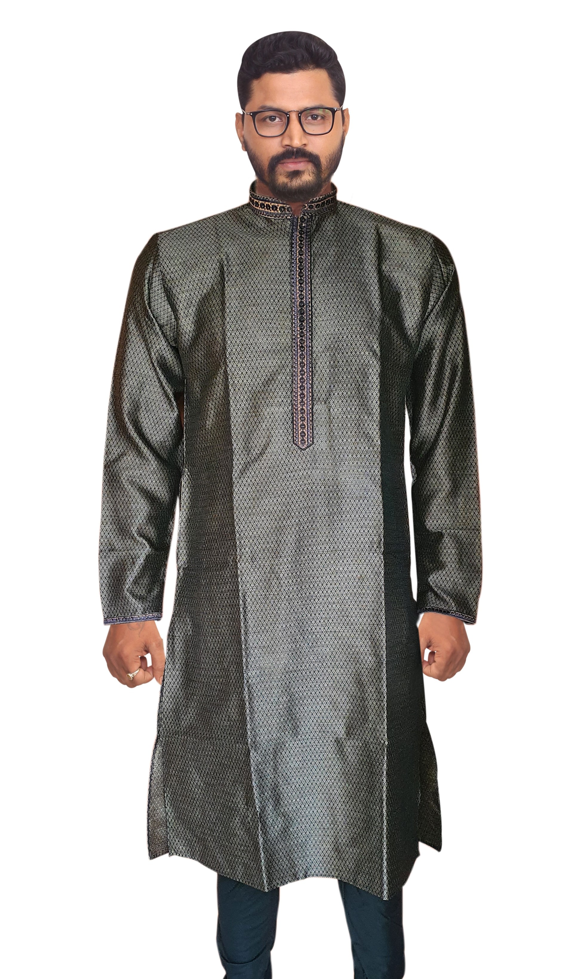 

Sreemant Men Black Regular Fit Kurta