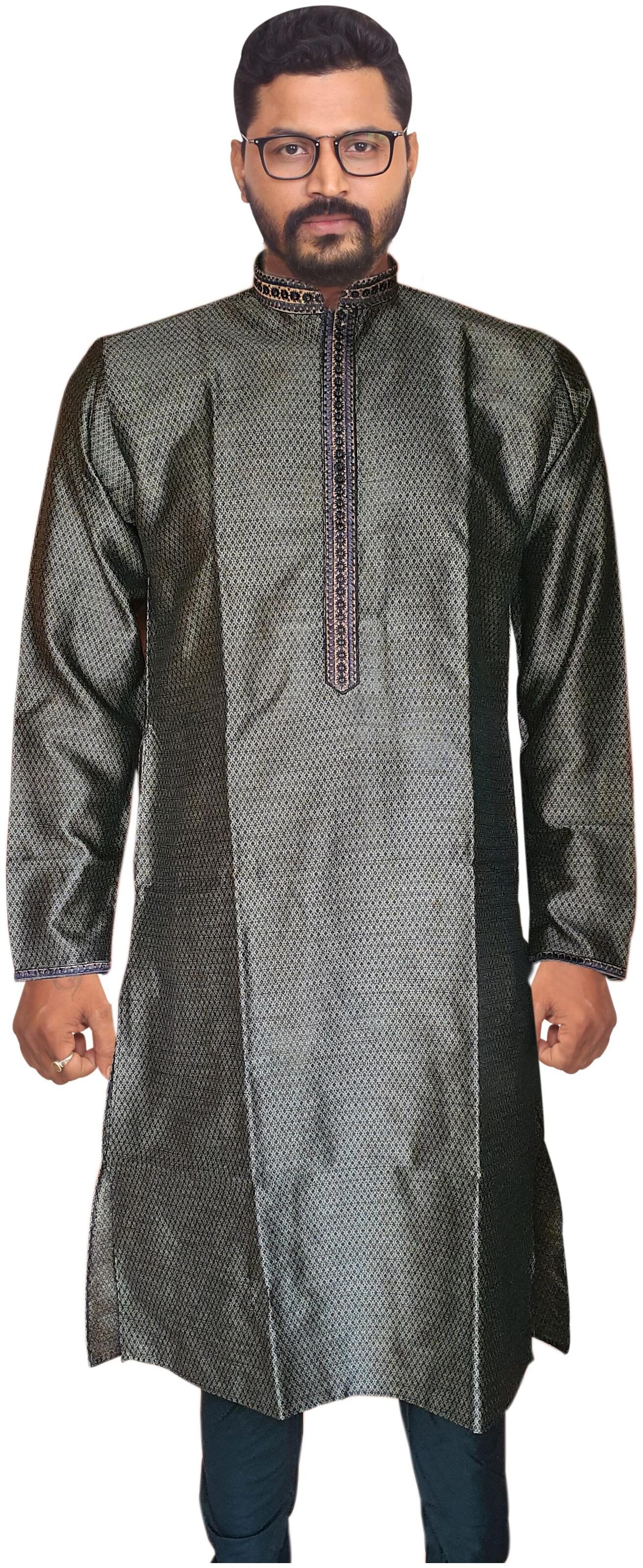 

Sreemant Men Black Regular Fit Kurta