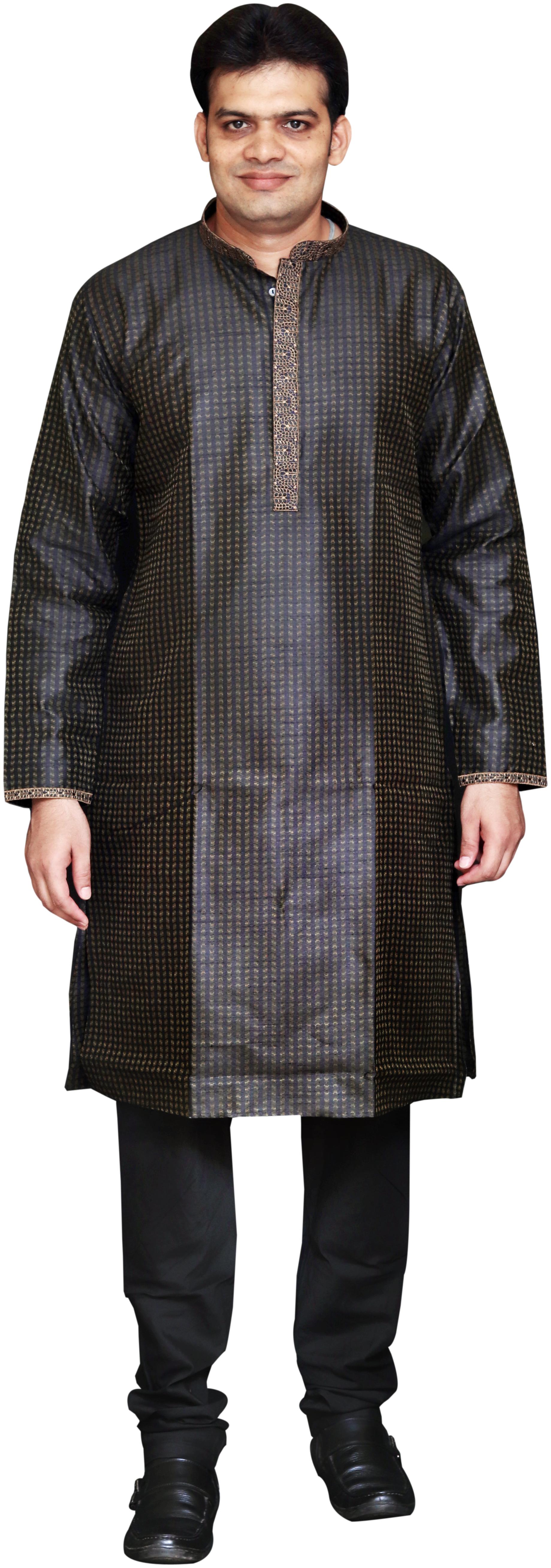 

Sreemant Men Black Regular Fit Kurta