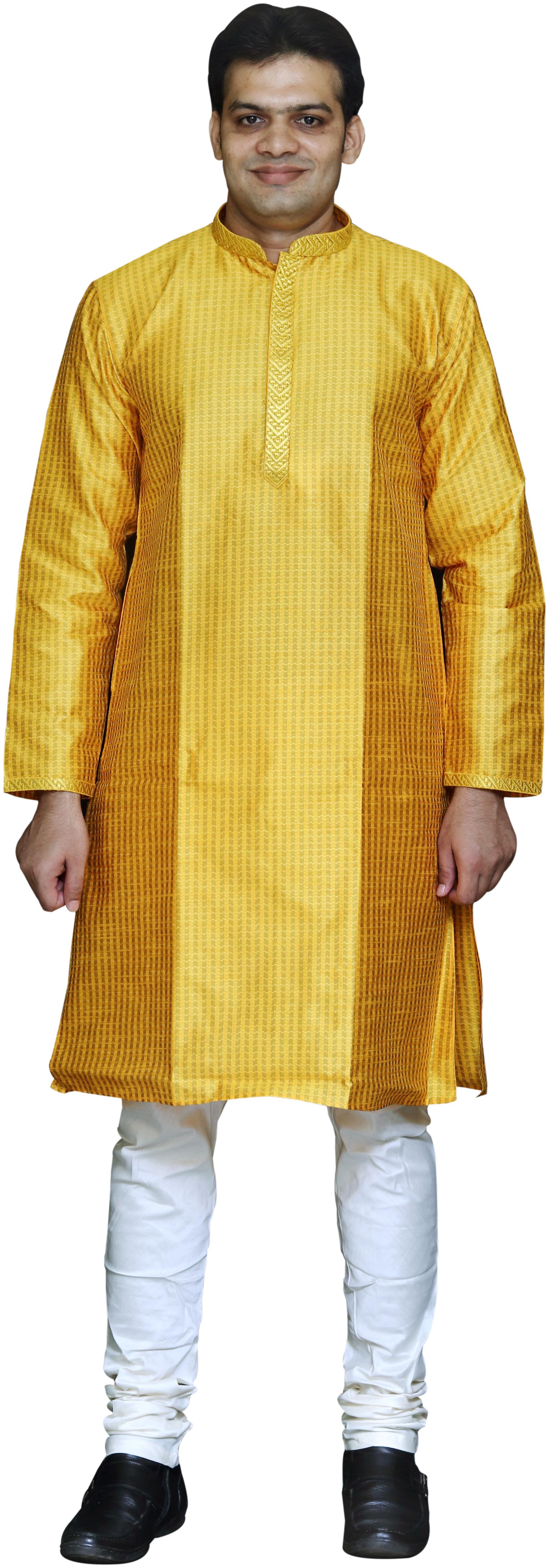 

Sreemant Men Yellow Regular Fit Kurta