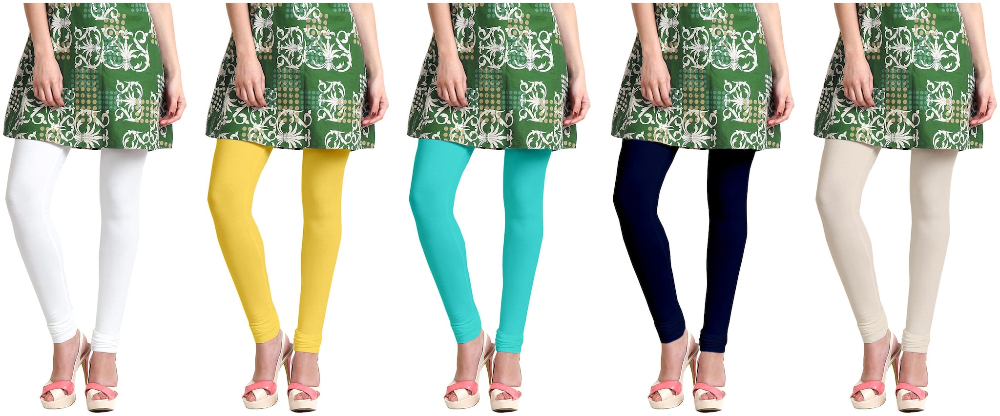 

Sri Belha Fashions Women Cotton Plain Long Length Legging - Multi