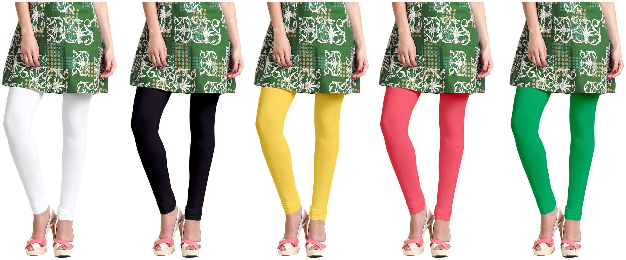 

Sri Belha Fashions Women Cotton Plain Long Length Legging - Multi