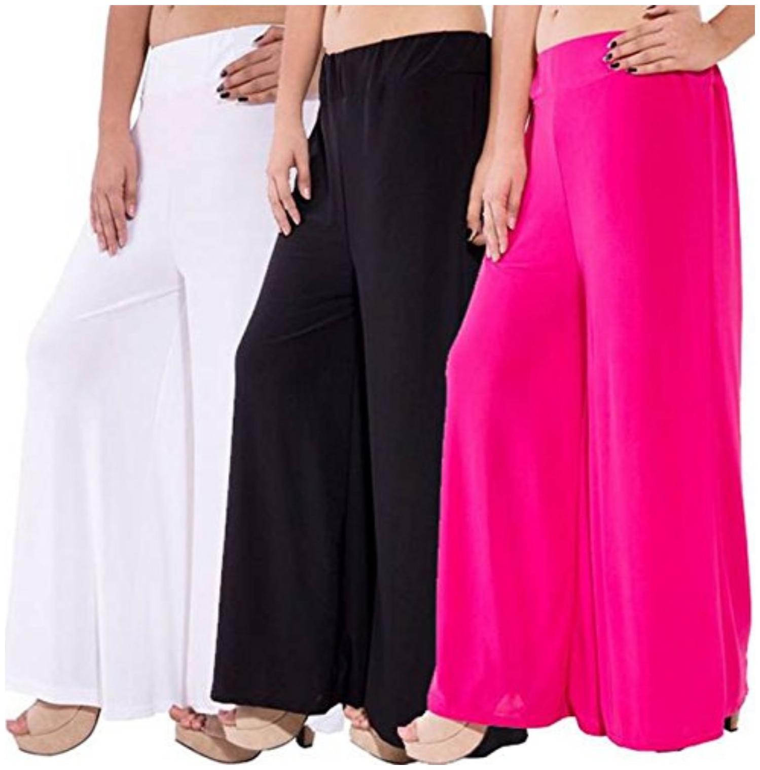 

Sri Belha Fashions Ankle Length Lycra Palazzo For Women Pack Of- 3 - Free Size