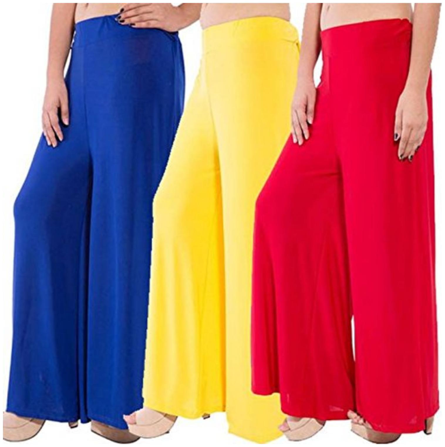 

Sri Belha Fashions Ankle Length Lycra Palazzo For Women Pack Of- 3 - Free Size
