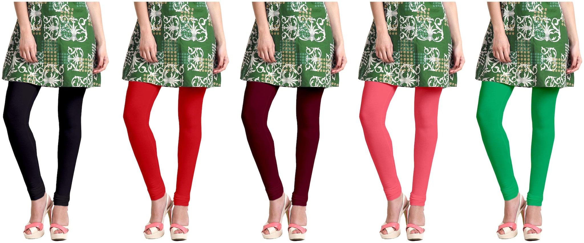 

Sri Belha Fashions Women Cotton Plain Long Length Legging - Multi