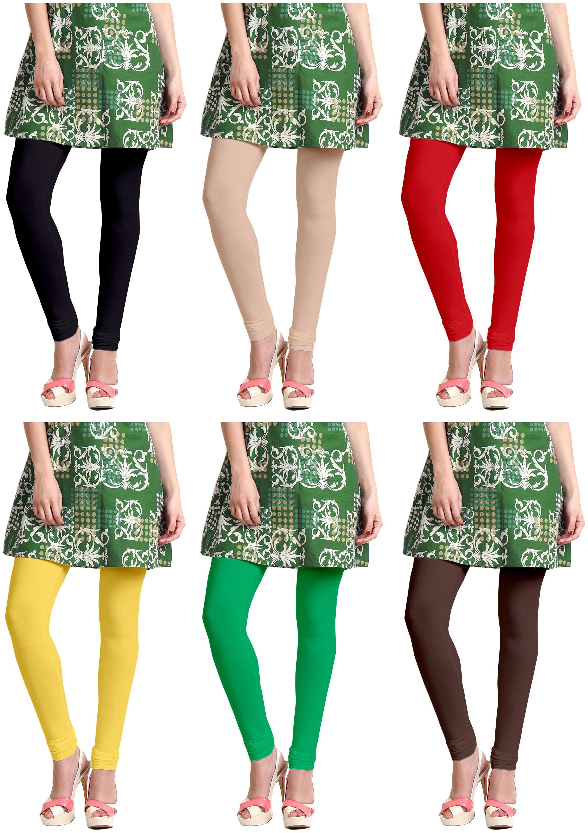 

Sri Belha Fashions Women Cotton Plain Long Length Legging - Multi
