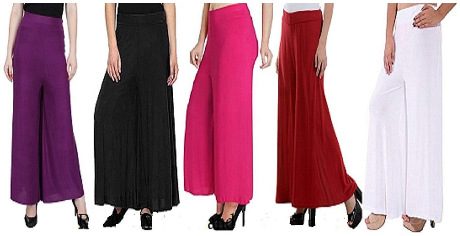 

Sri Belha Fashions Ankle Length Lycra Palazzo For Women Pack Of- 5 - Free Size
