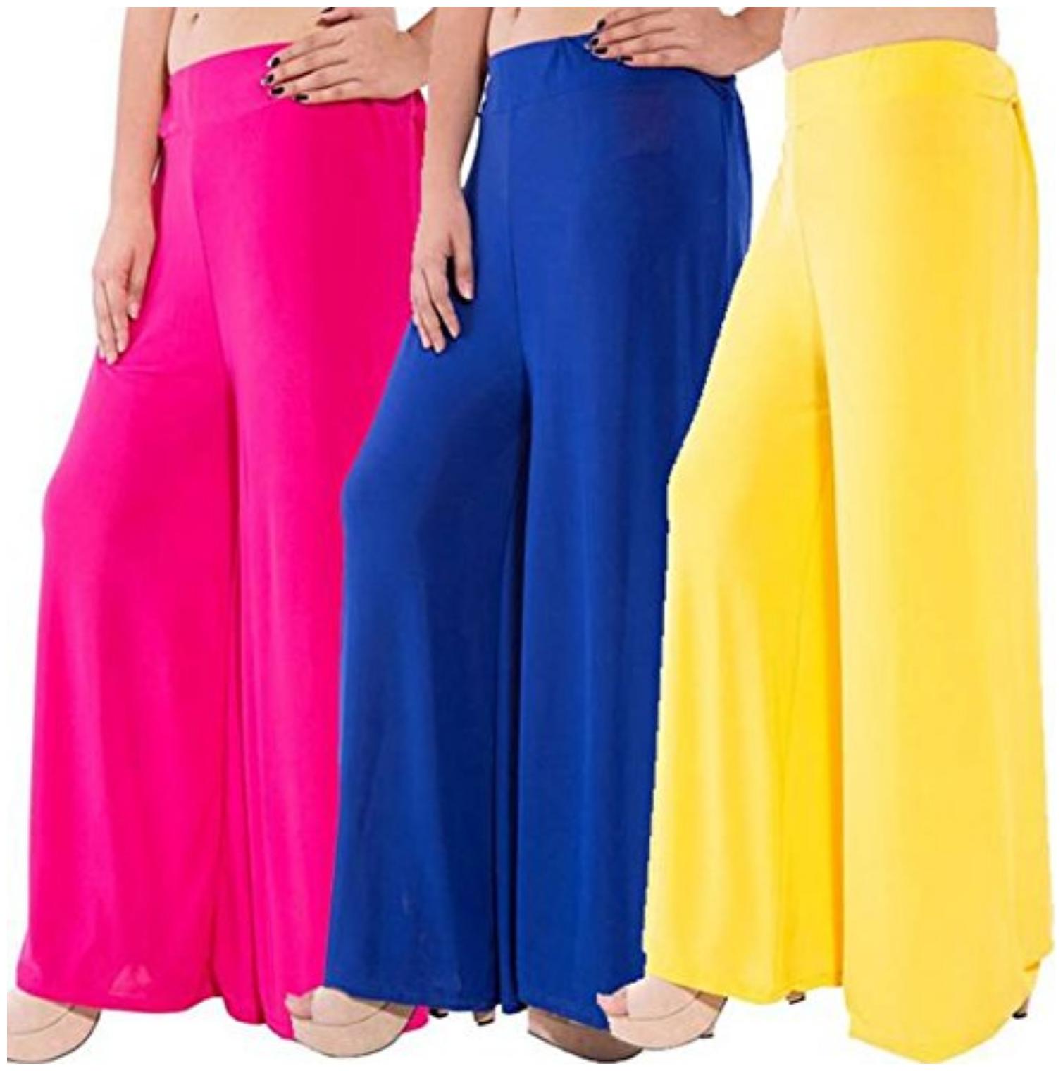 

Sri Belha Fashions Ankle Length Lycra Palazzo For Women Pack Of- 3 - Free Size