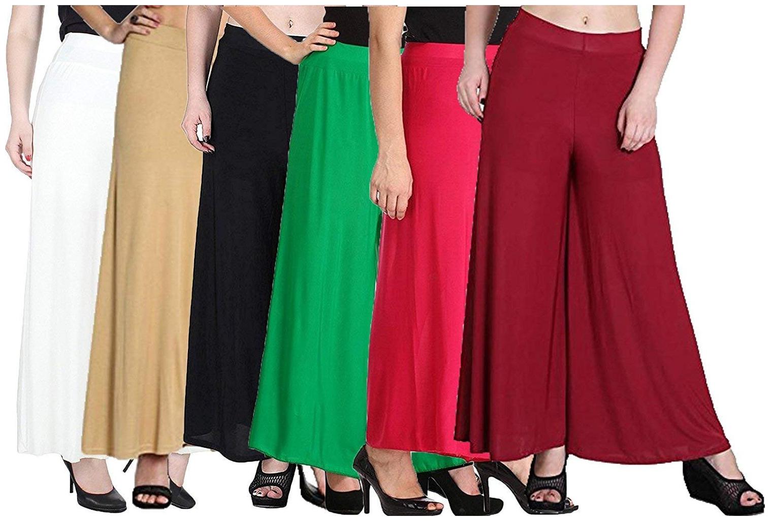 

Sri Belha Fashions Ankle Length Lycra Palazzo For Women Pack Of- 6 - Free Size