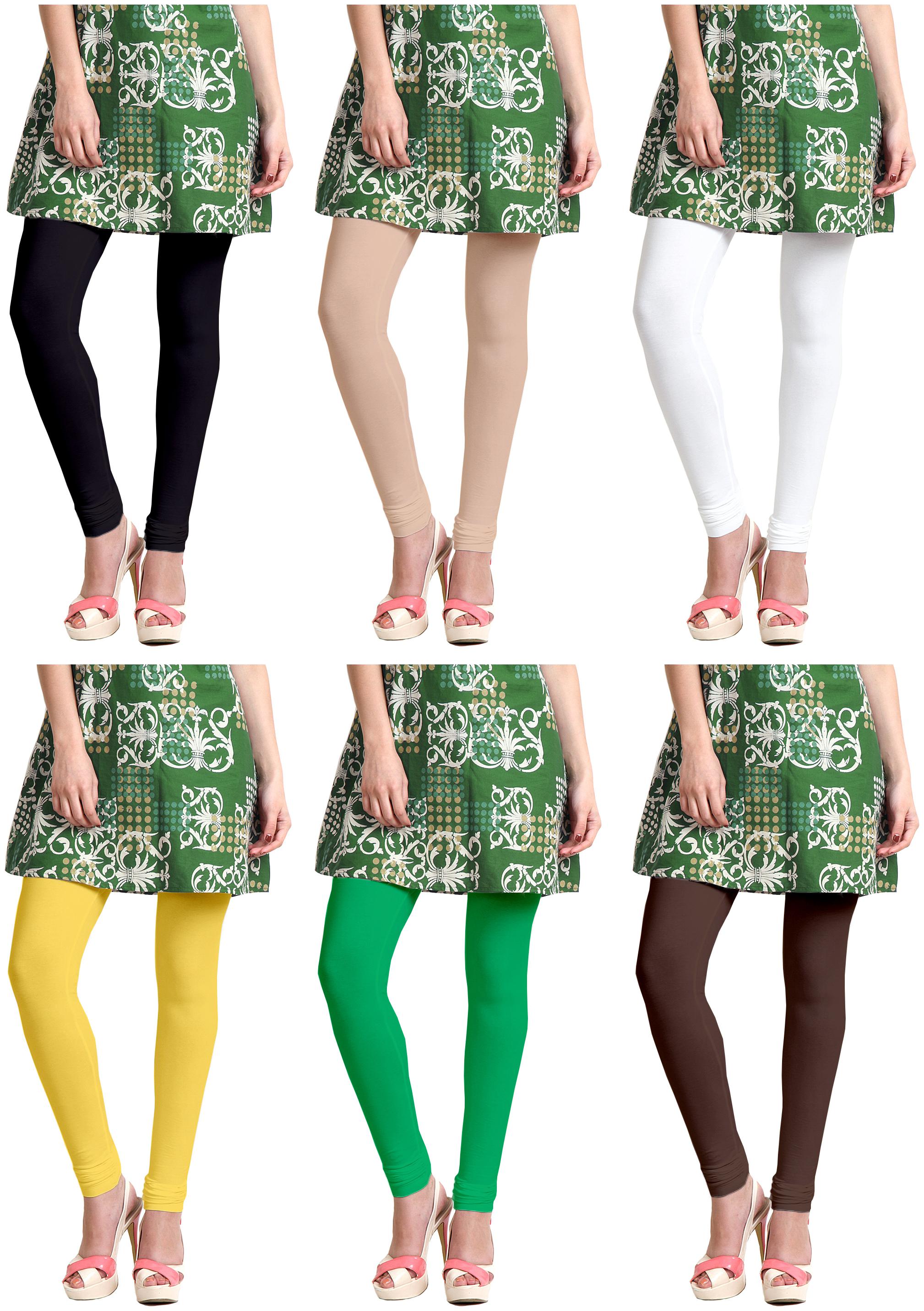 

Sri Belha Fashions Women Cotton Plain Long Length Legging - Multi