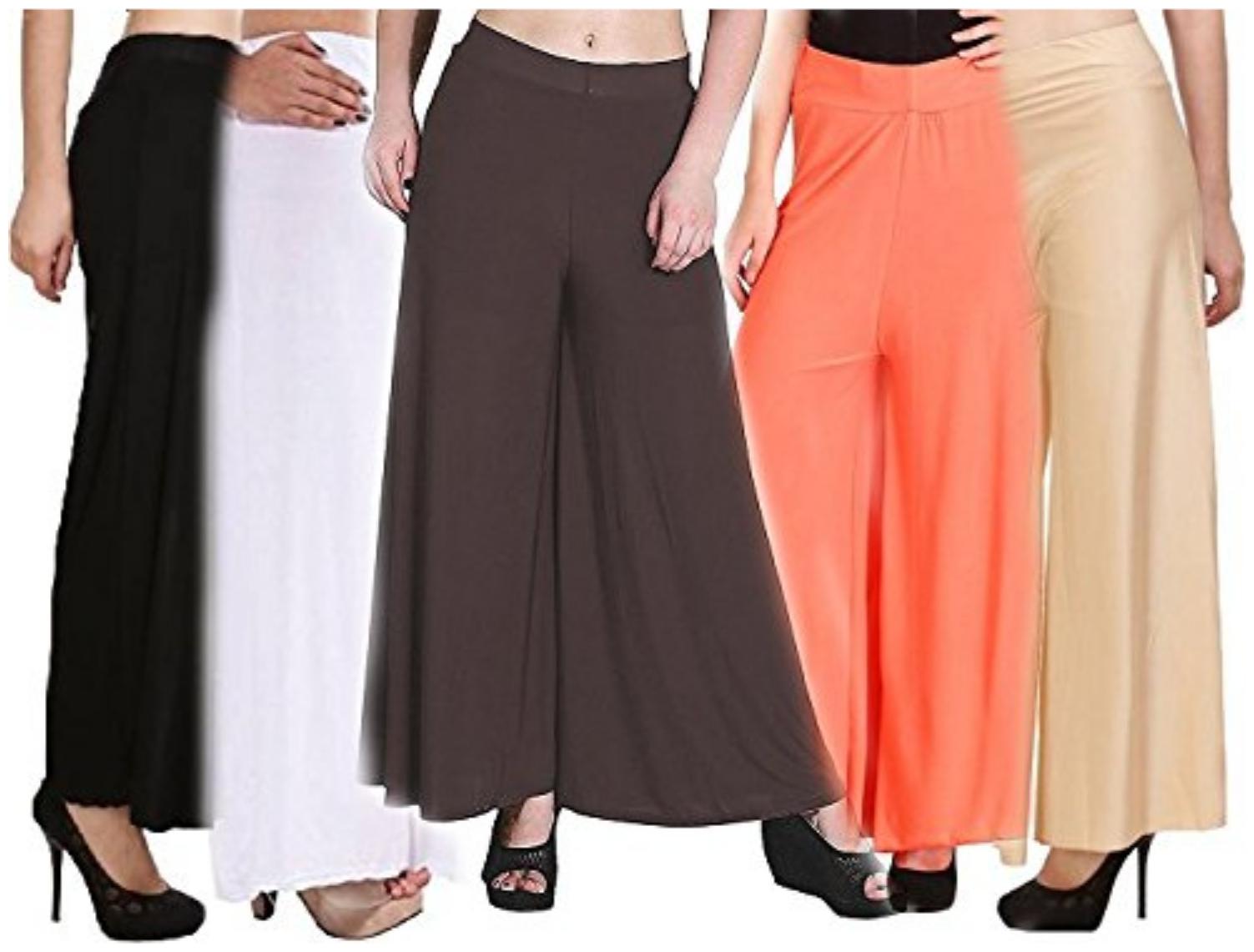 

Sri Belha Fashions Ankle Length Lycra Palazzo For Women Pack Of- 5 - Free Size