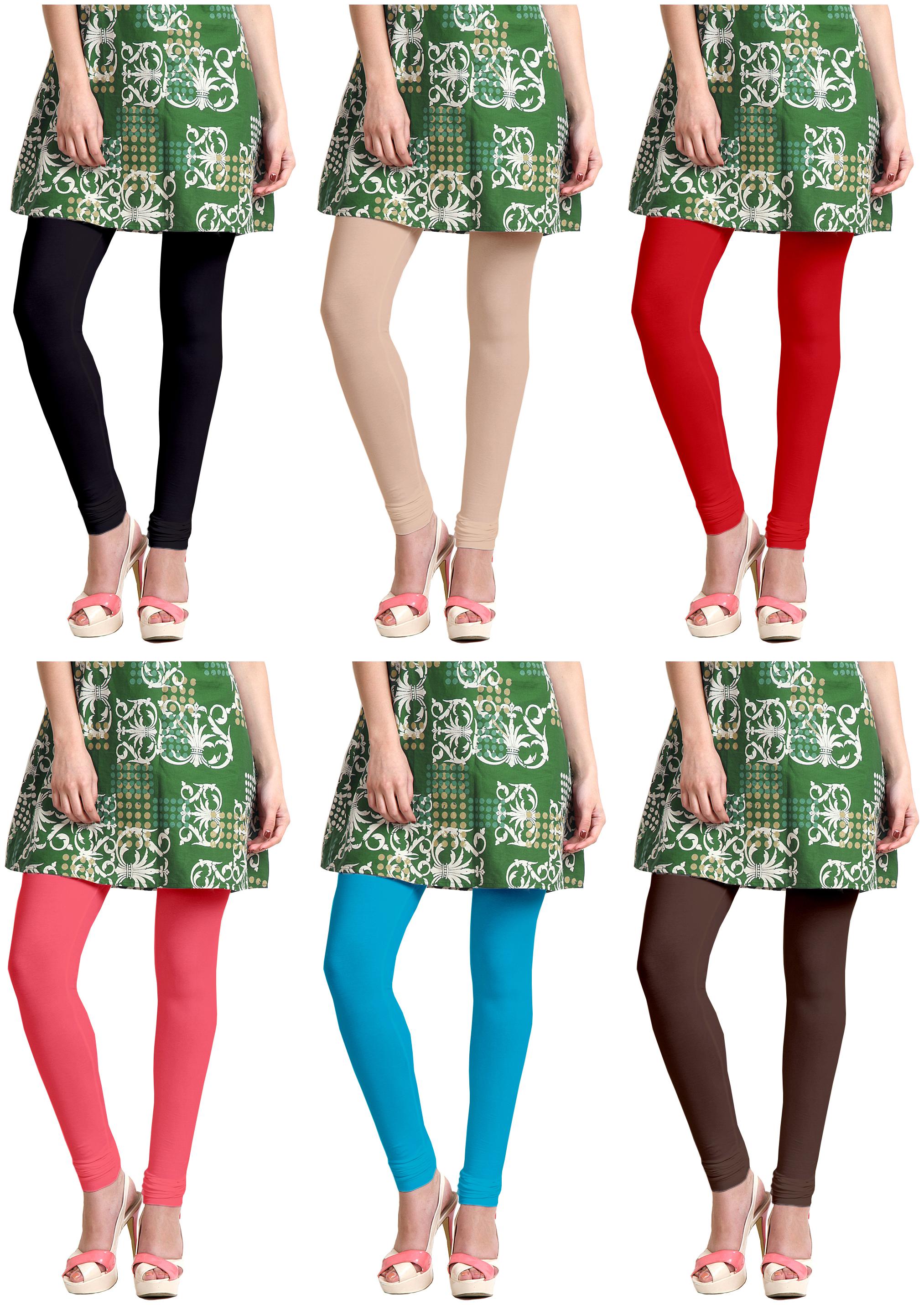 

Sri Belha Fashions Women Cotton Plain Long Length Legging - Multi