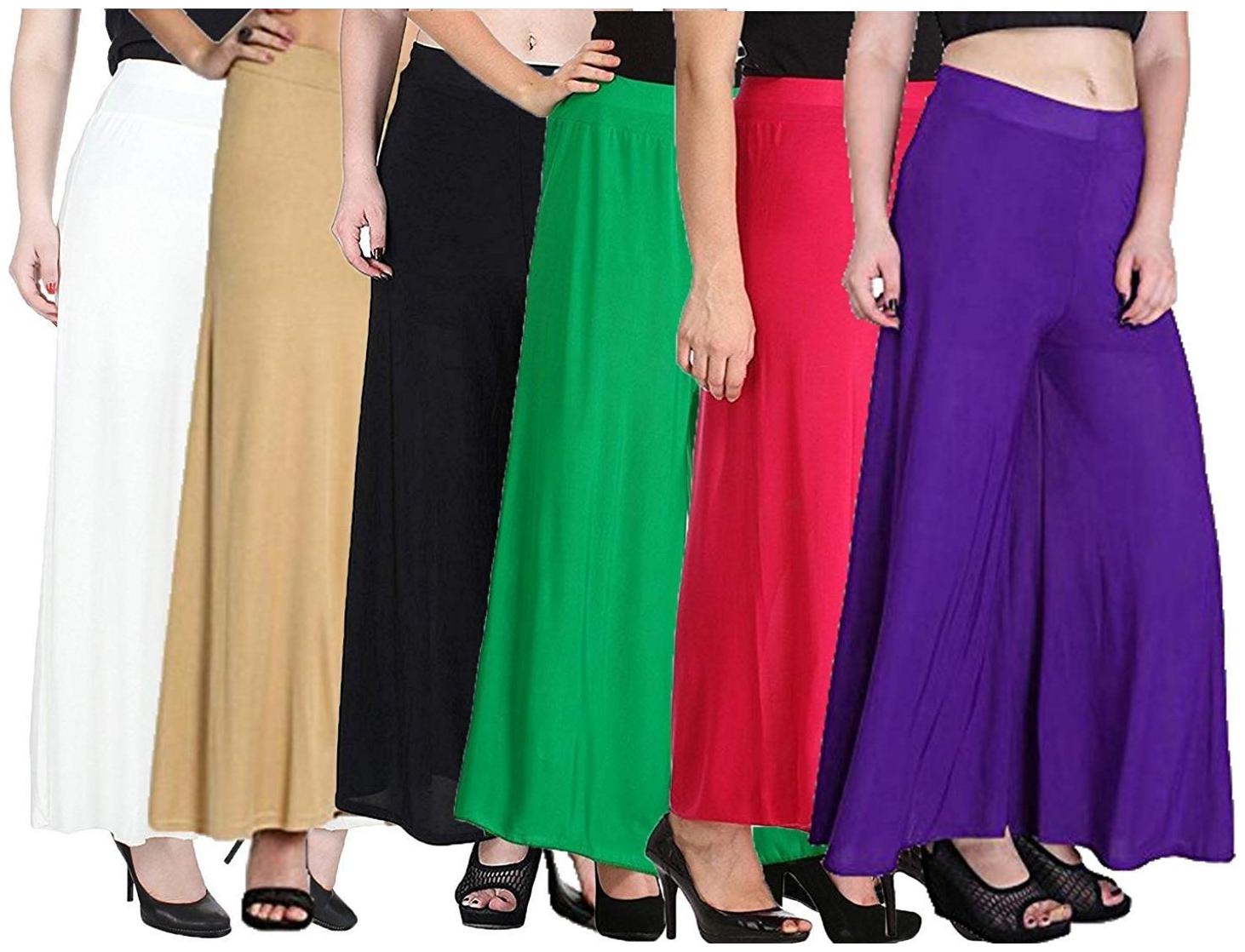 

Sri Belha Fashions Ankle Length Lycra Palazzo For Women Pack Of- 6 - Free Size