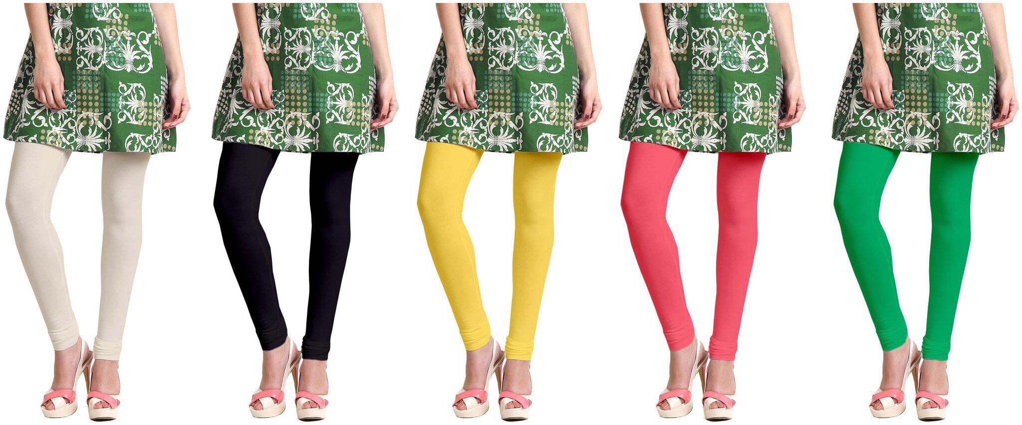 

Sri Belha Fashions Women Cotton Plain Long Length Legging - Multi