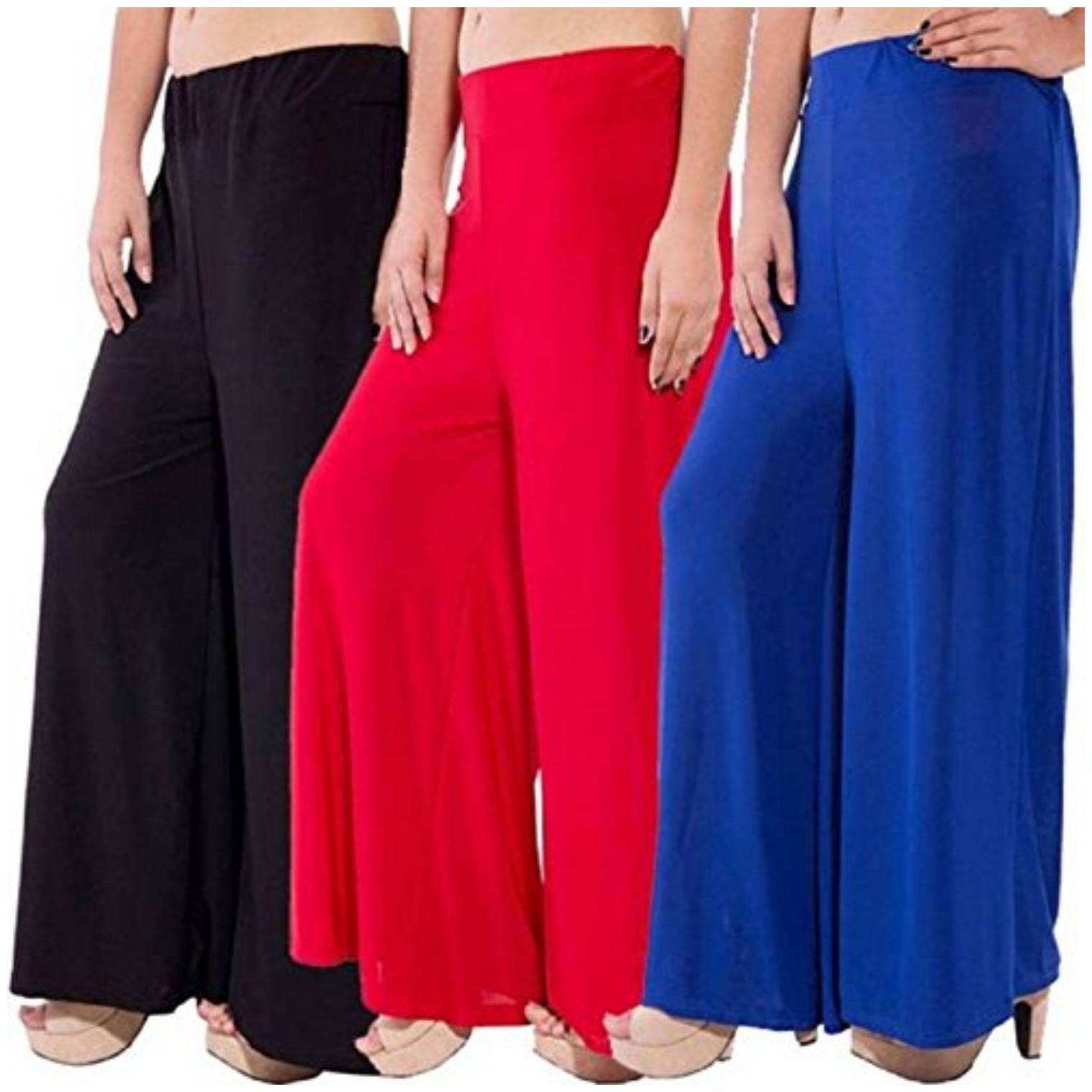 

Sri Belha Fashions Ankle Length Lycra Palazzo For Women Pack Of- 3 - Free Size