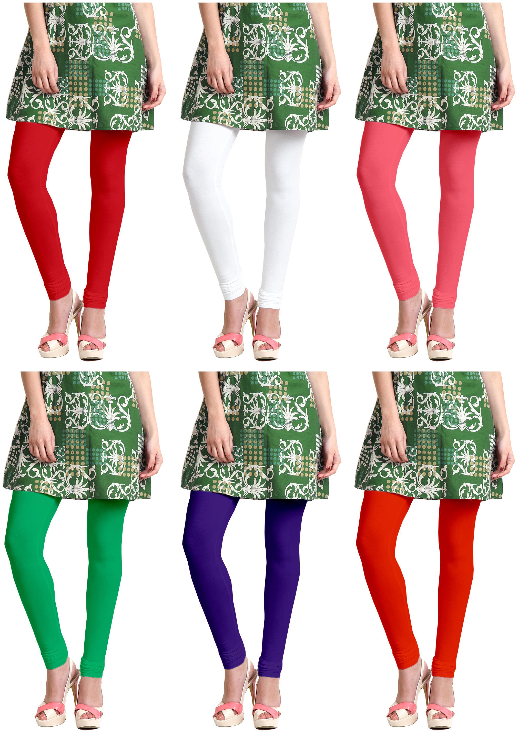 

Sri Belha Fashions Women Cotton Plain Long Length Legging - Multi