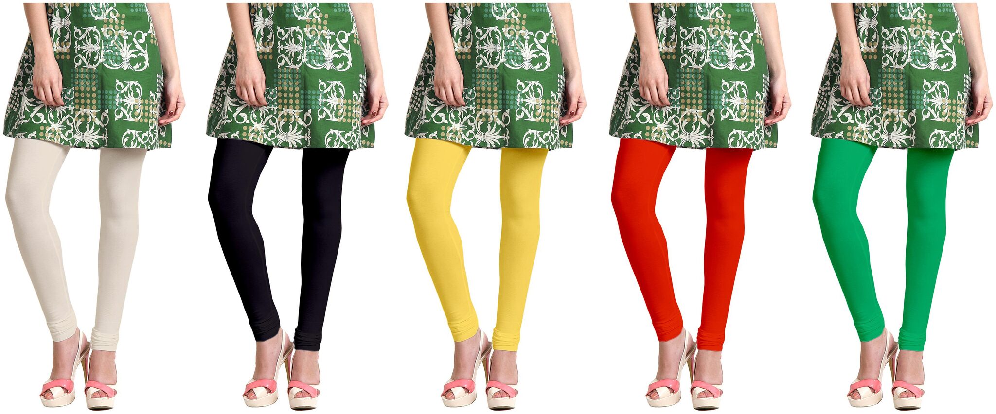 

Sri Belha Fashions Women Cotton Plain Long Length Legging - Multi