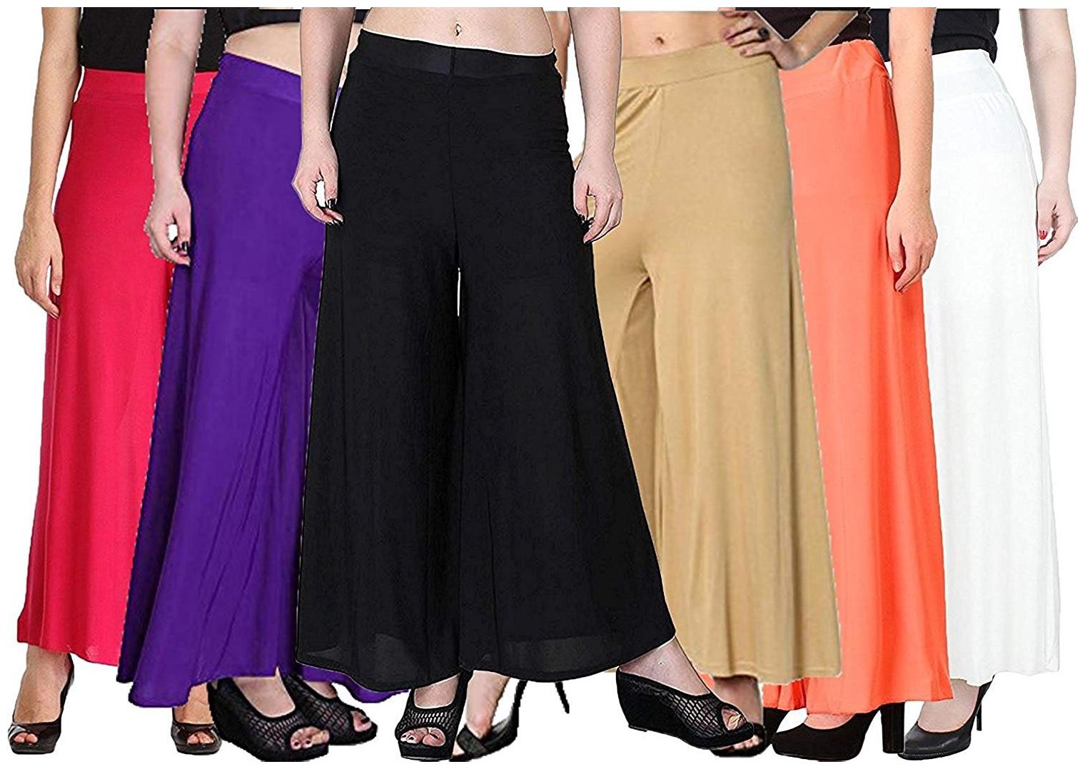 

Sri Belha Fashions Ankle Length Lycra Palazzo For Women Pack Of- 6 - Free Size