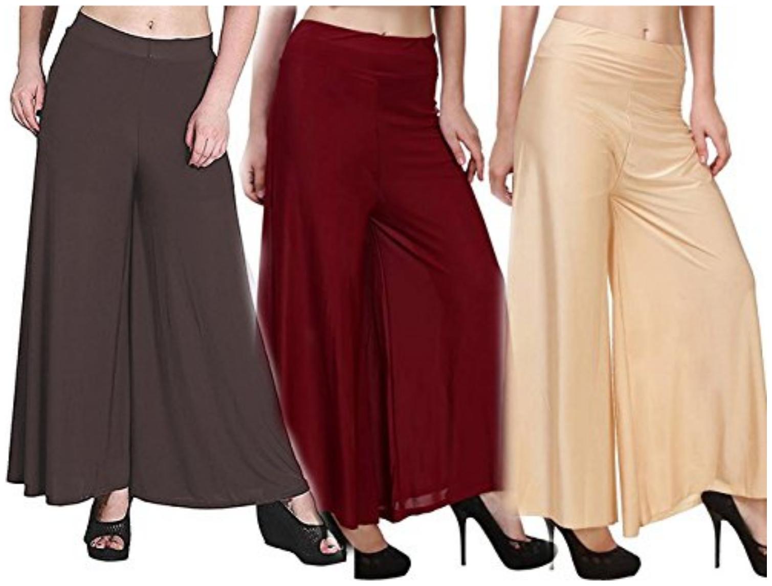 

Sri Belha Fashions Ankle Length Lycra Palazzo For Women Pack Of- 3 - Free Size