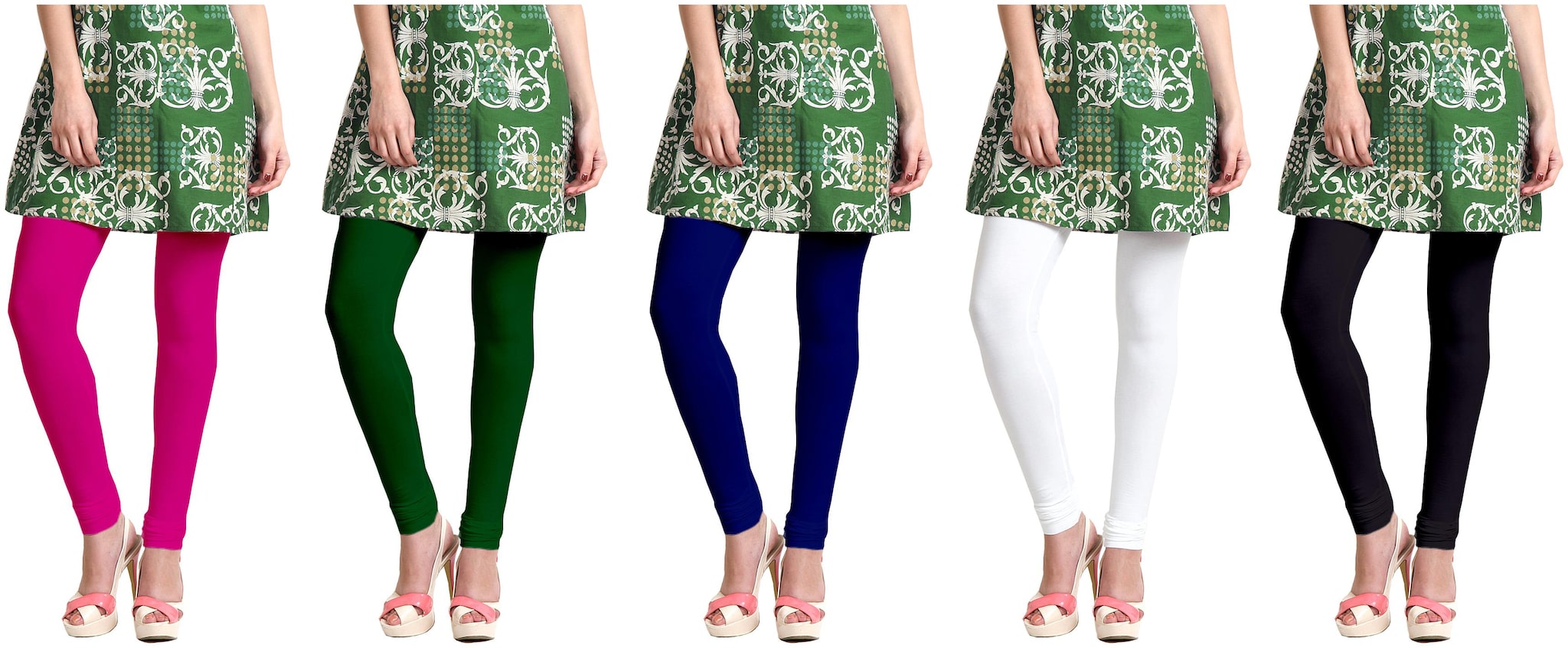 

Sri Belha Fashions Women Cotton Plain Long Length Legging - Multi