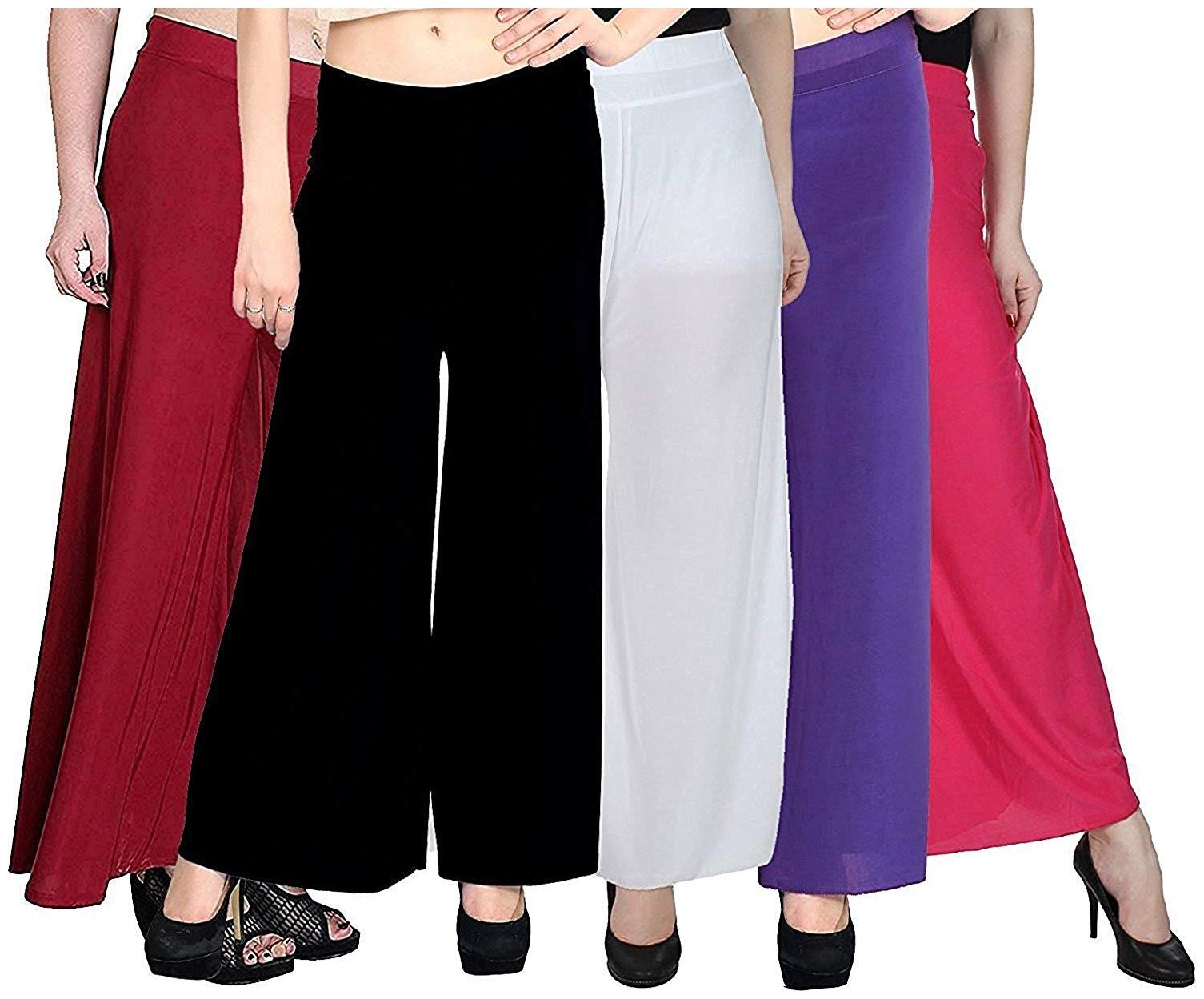 

Sri Belha Fashions Ankle Length Lycra Palazzo For Women Pack Of- 5 - Free Size