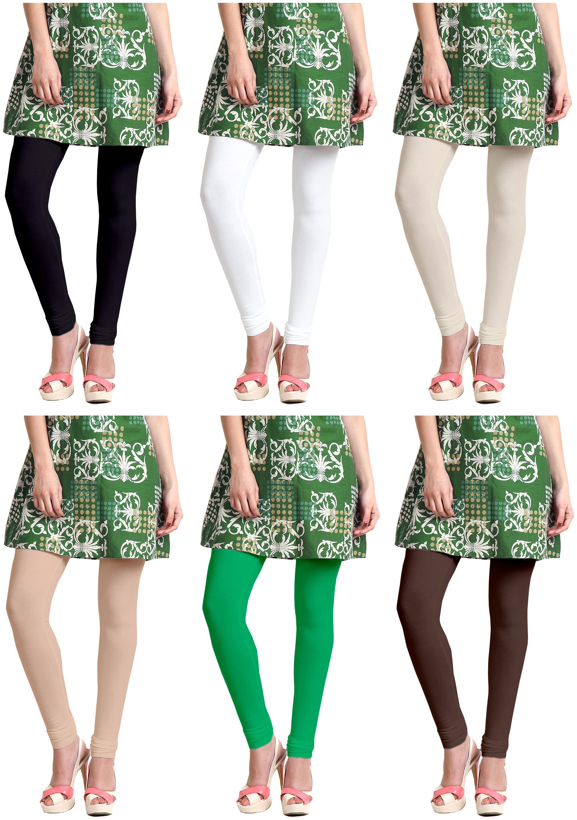 

Sri Belha Fashions Women Cotton Plain Long Length Legging - Multi