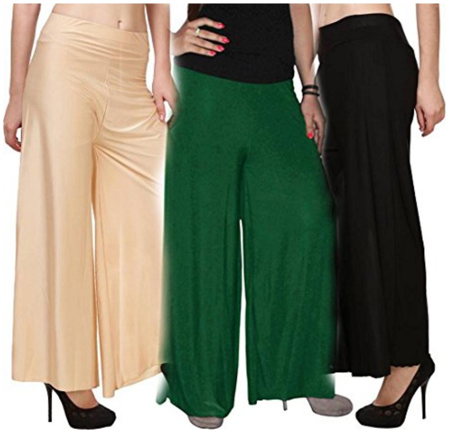

Sri Belha Fashions Ankle Length Lycra Palazzo For Women Pack Of- 3 - Free Size