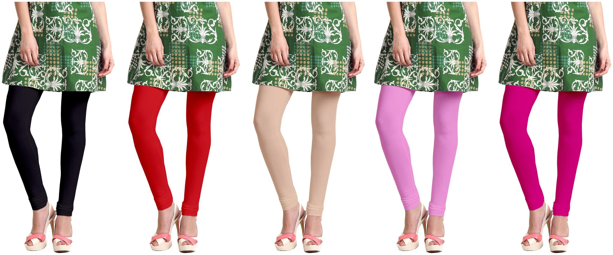 

Sri Belha Fashions Women Cotton Plain Long Length Legging - Multi
