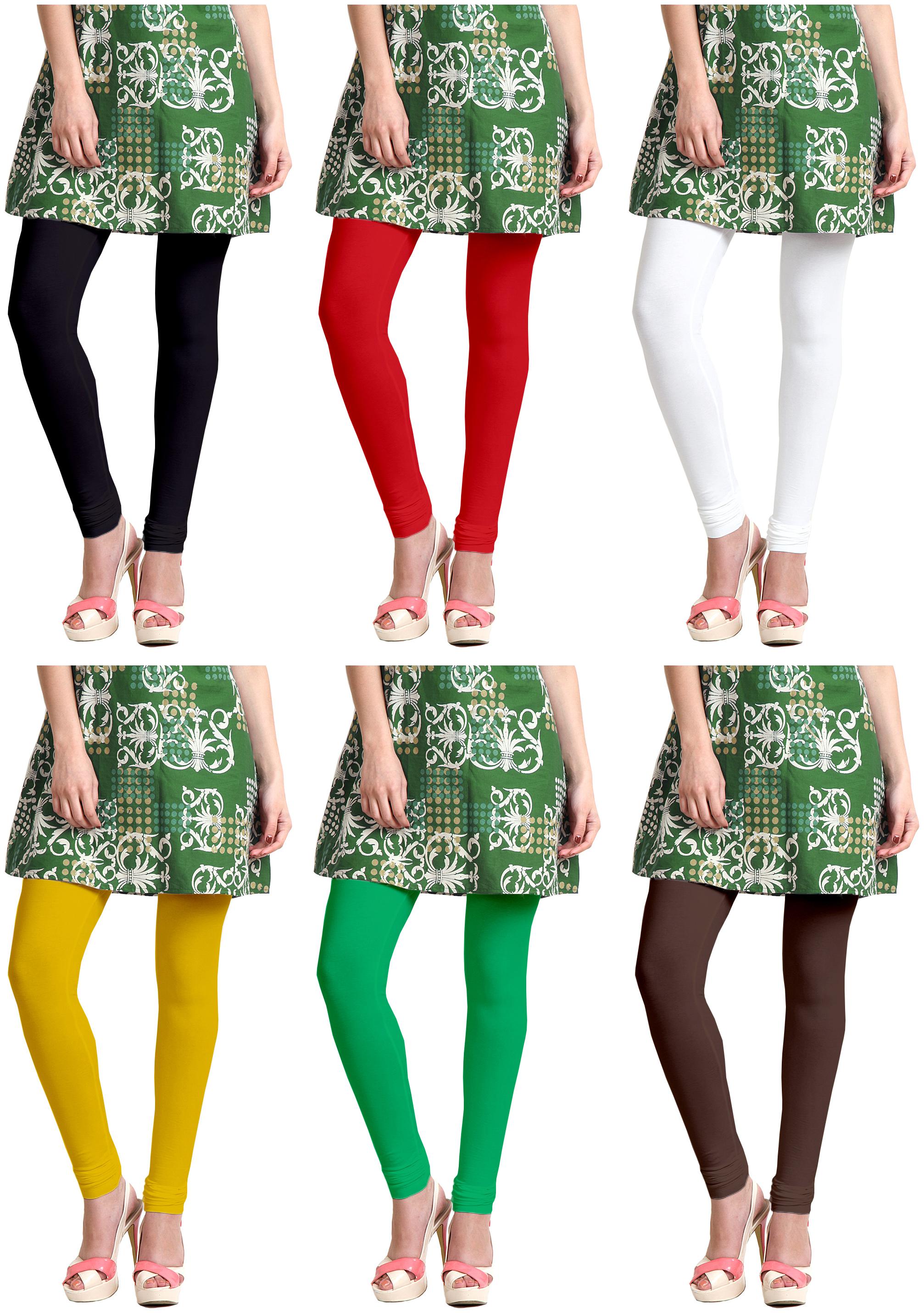 

Sri Belha Fashions Women Cotton Plain Long Length Legging - Multi