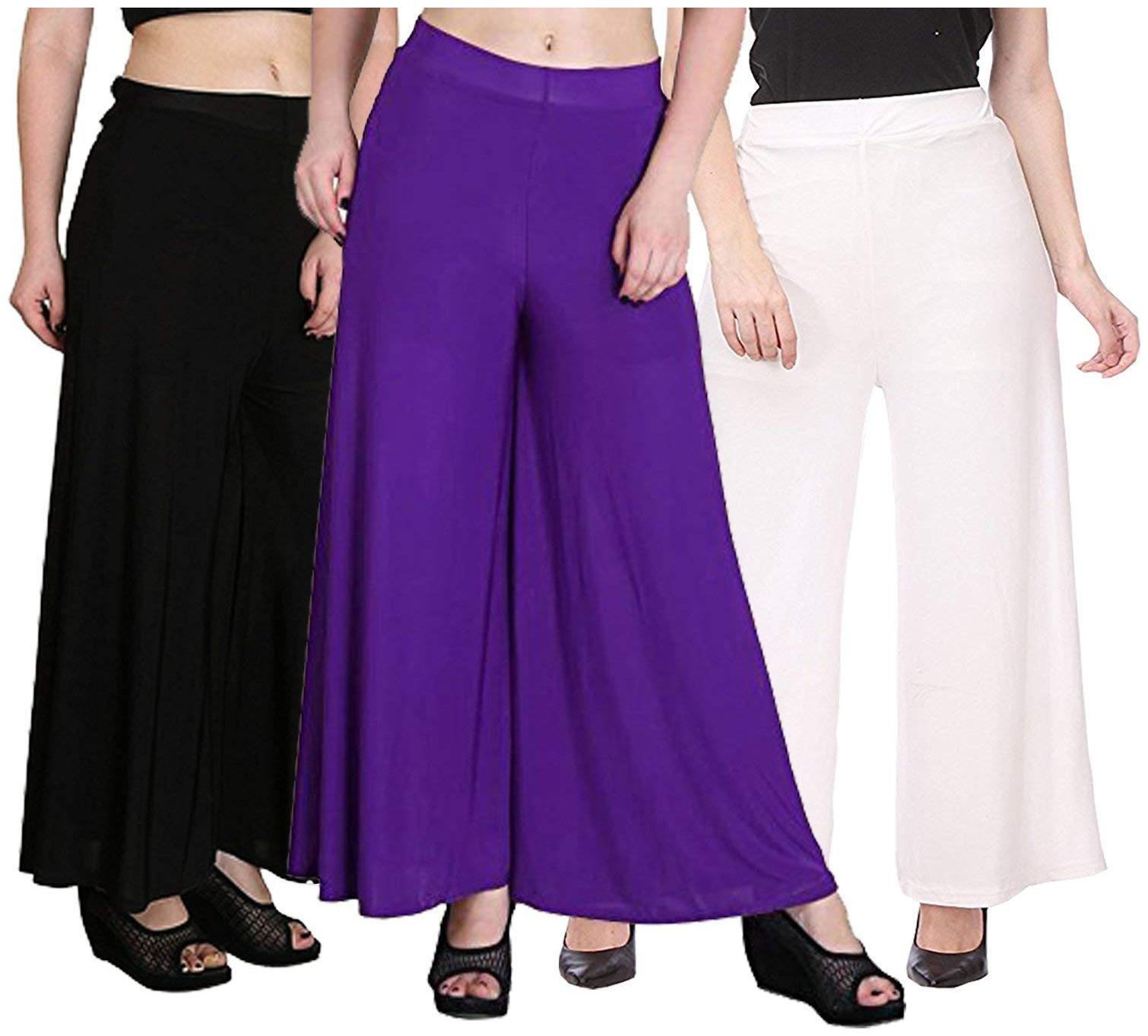 

Sri Belha Fashions Ankle Length Lycra Palazzo For Women Pack Of- 3 - Free Size
