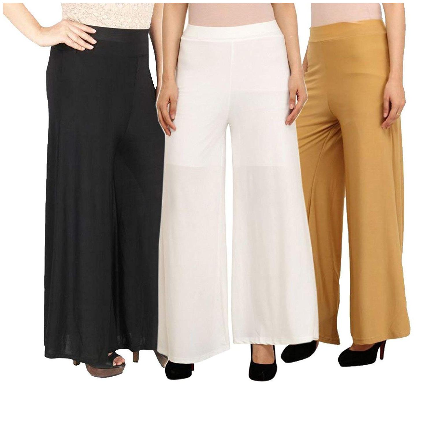 

Sri Belha Fashions Ankle Length Lycra Palazzo For Women Pack Of- 3 - Free Size