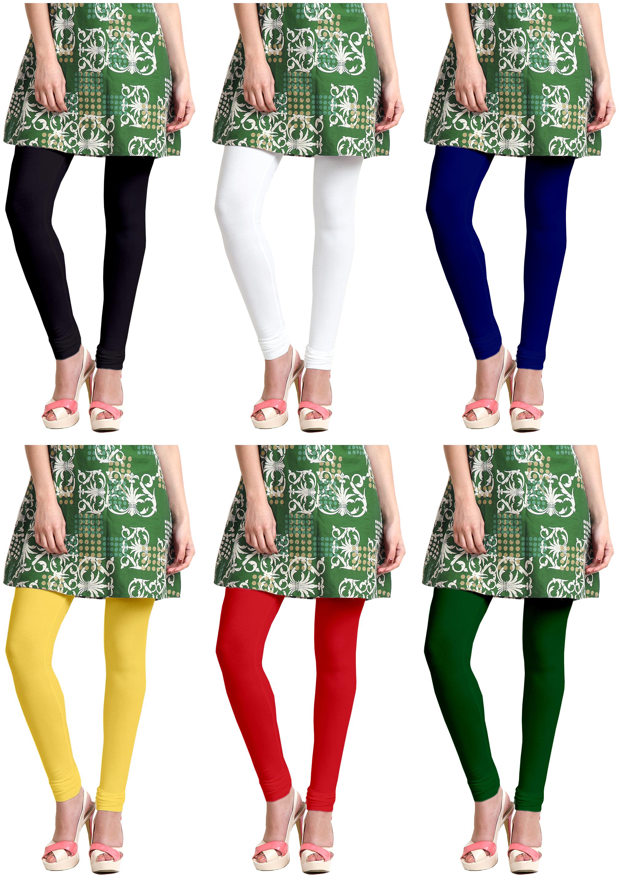 

Sri Belha Fashions Women Cotton Plain Long Length Legging - Multi