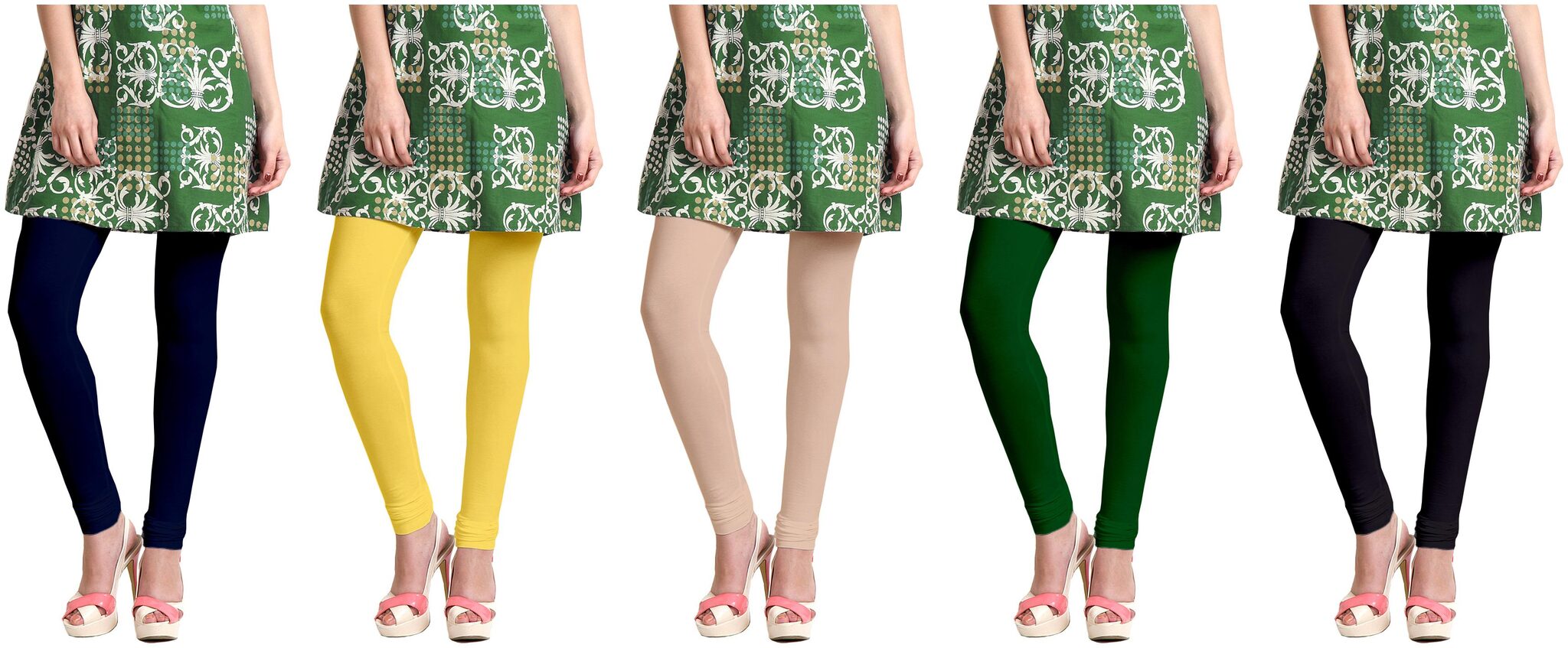 

Sri Belha Fashions Women Cotton Plain Long Length Legging - Multi