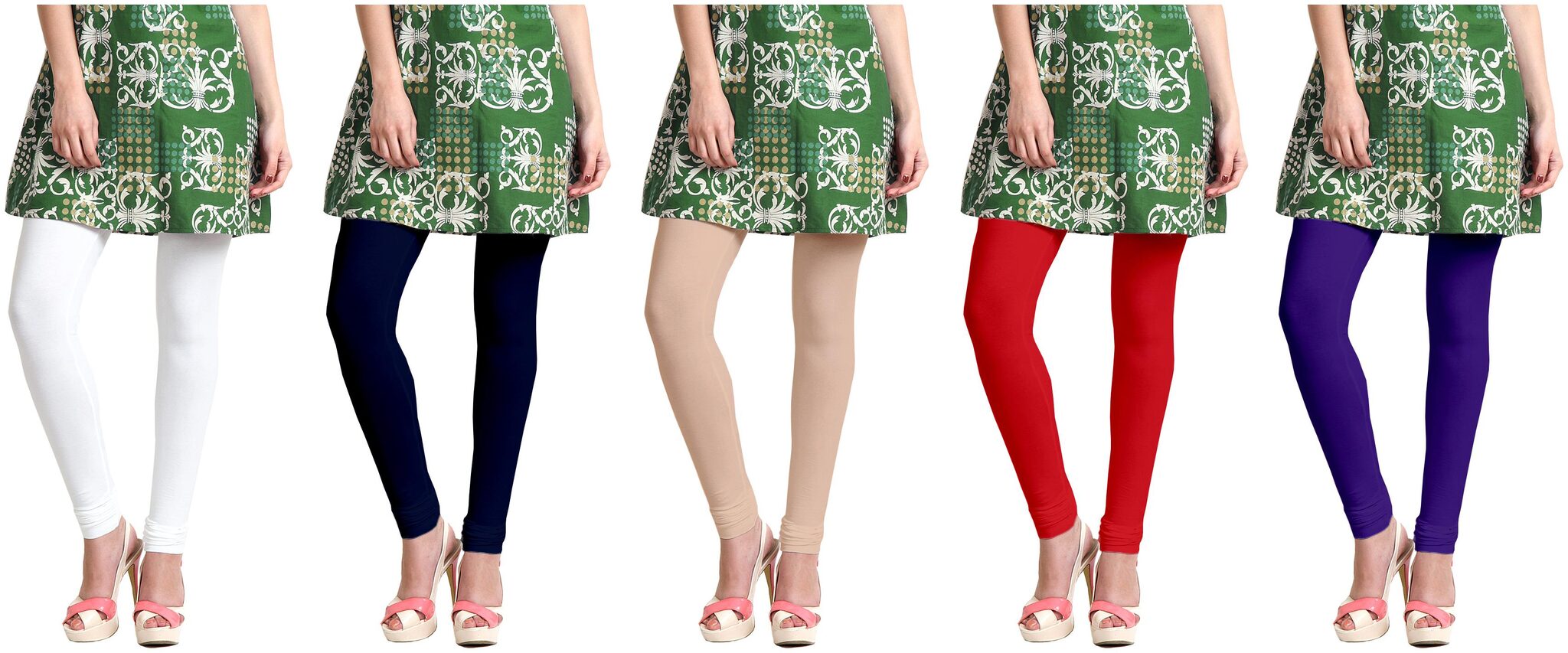 

Sri Belha Fashions Women Cotton Plain Long Length Legging - Multi