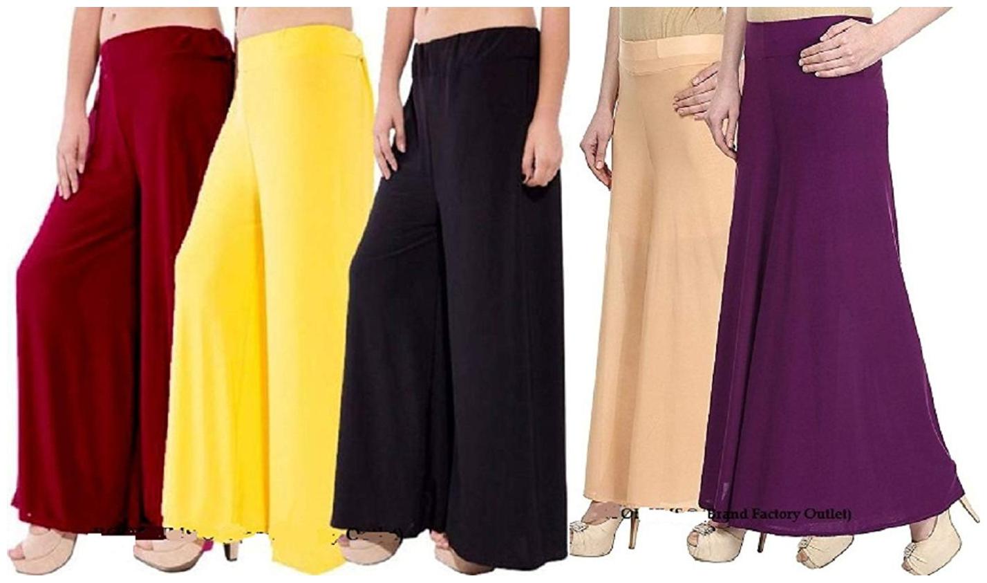 

Sri Belha Fashions Ankle Length Lycra Palazzo For Women Pack Of- 5 - Free Size