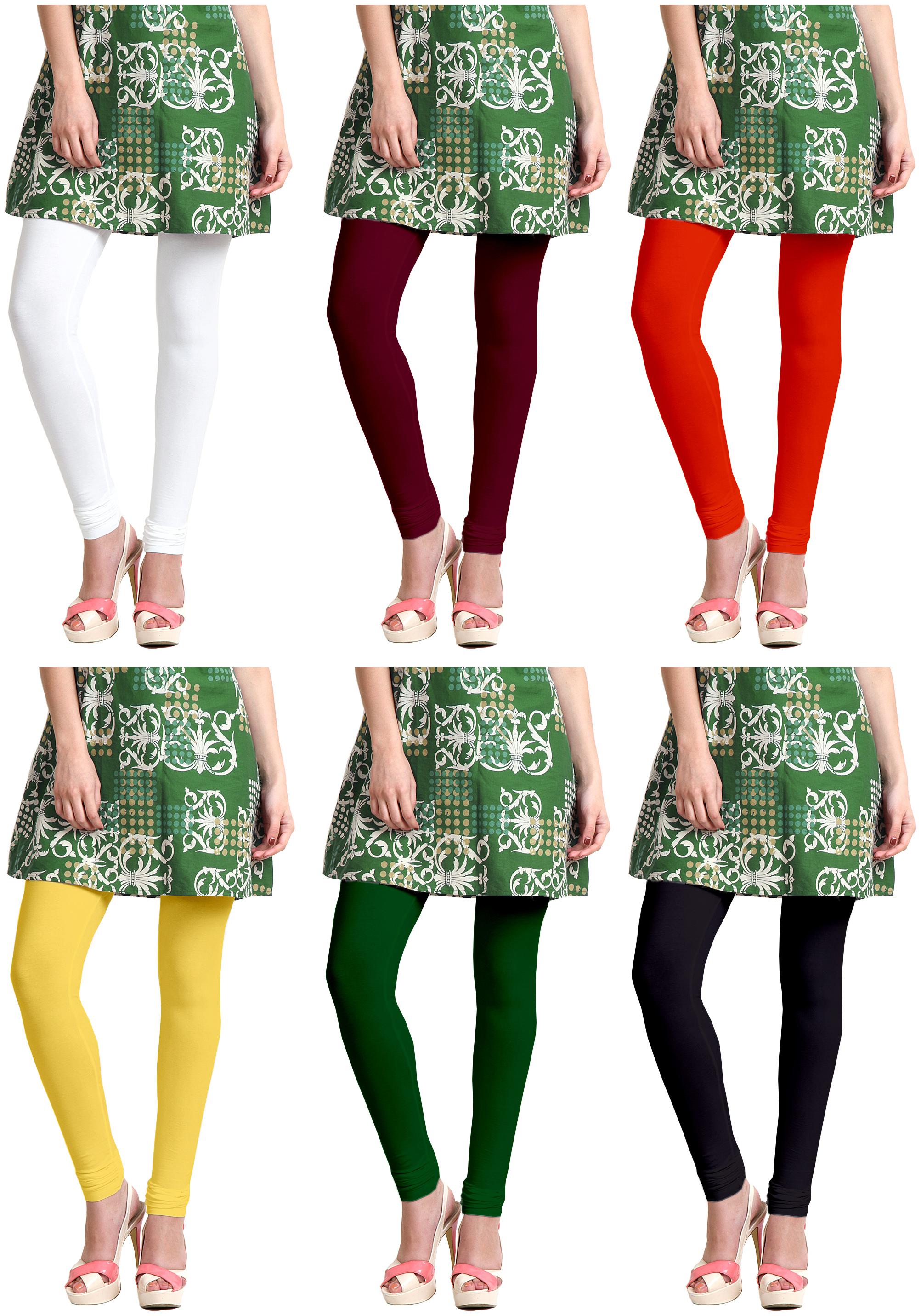 

Sri Belha Fashions Women Cotton Plain Long Length Legging - Multi