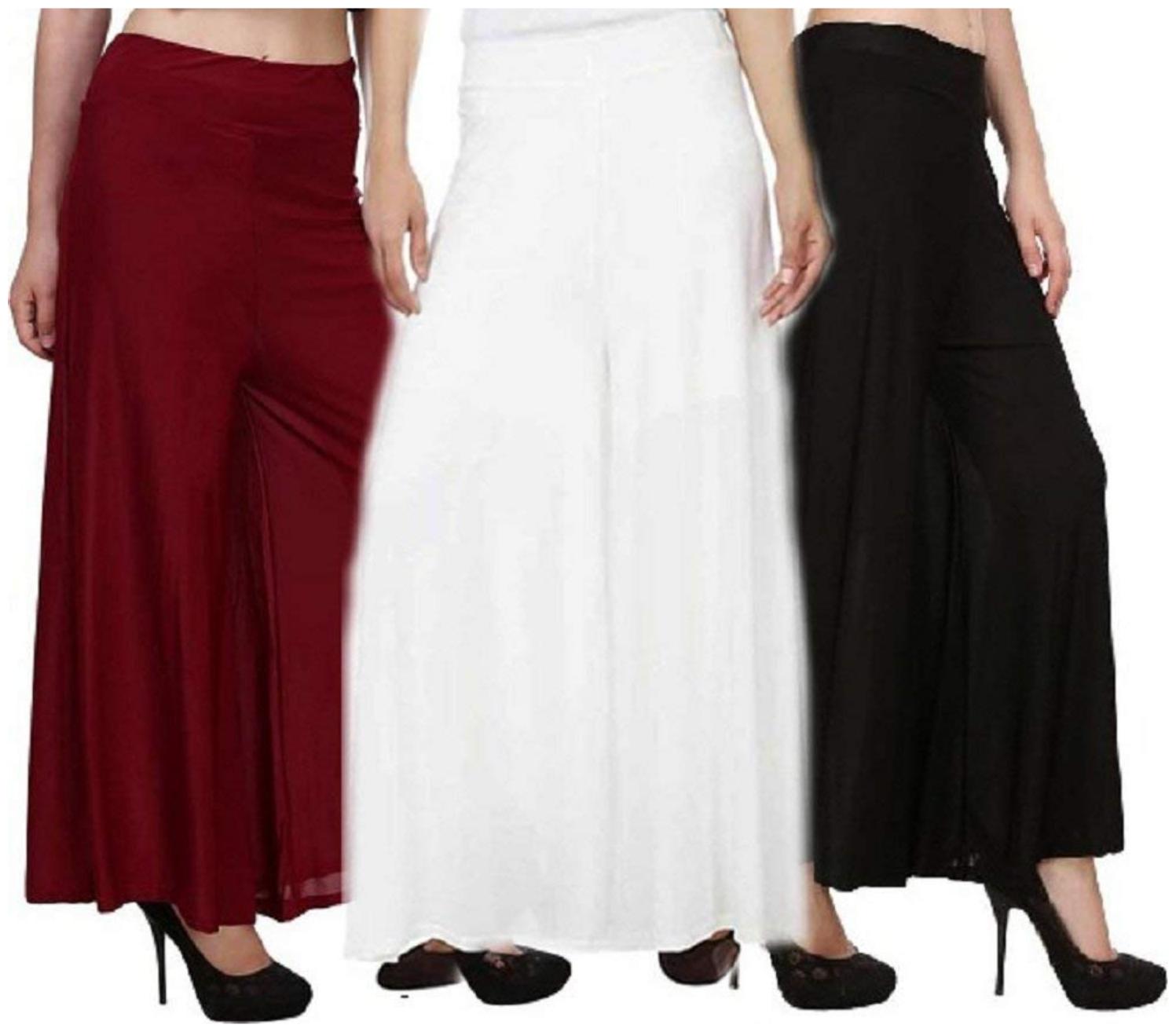 

Sri Belha Fashions Ankle Length Lycra Palazzo For Women Pack Of- 3 - Free Size