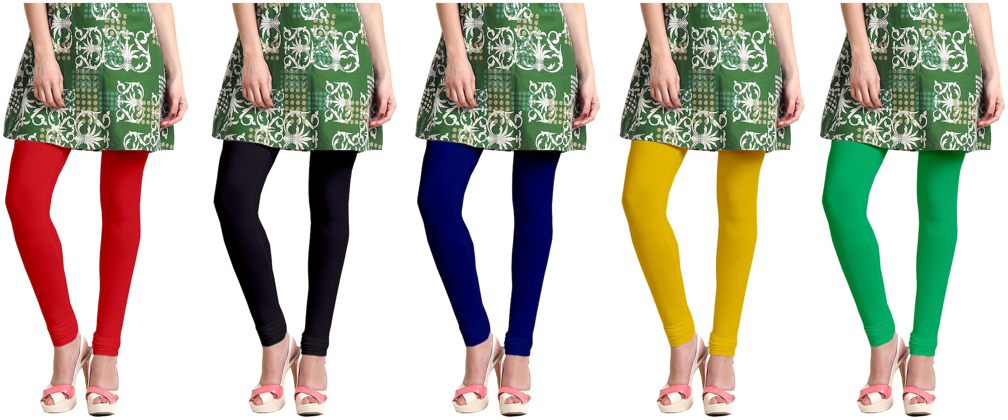 

Sri Belha Fashions Women Cotton Plain Long Length Legging - Multi