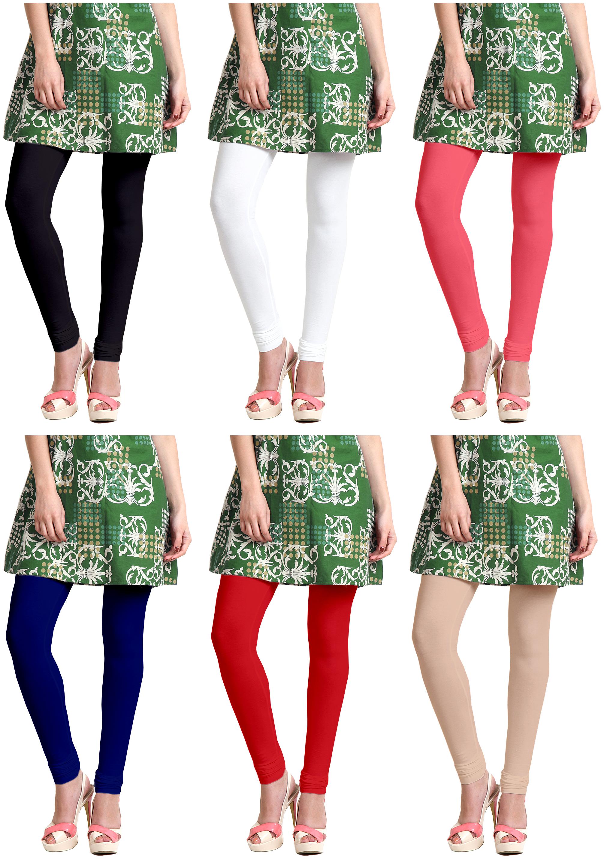 

Sri Belha Fashions Women Cotton Plain Long Length Legging - Multi