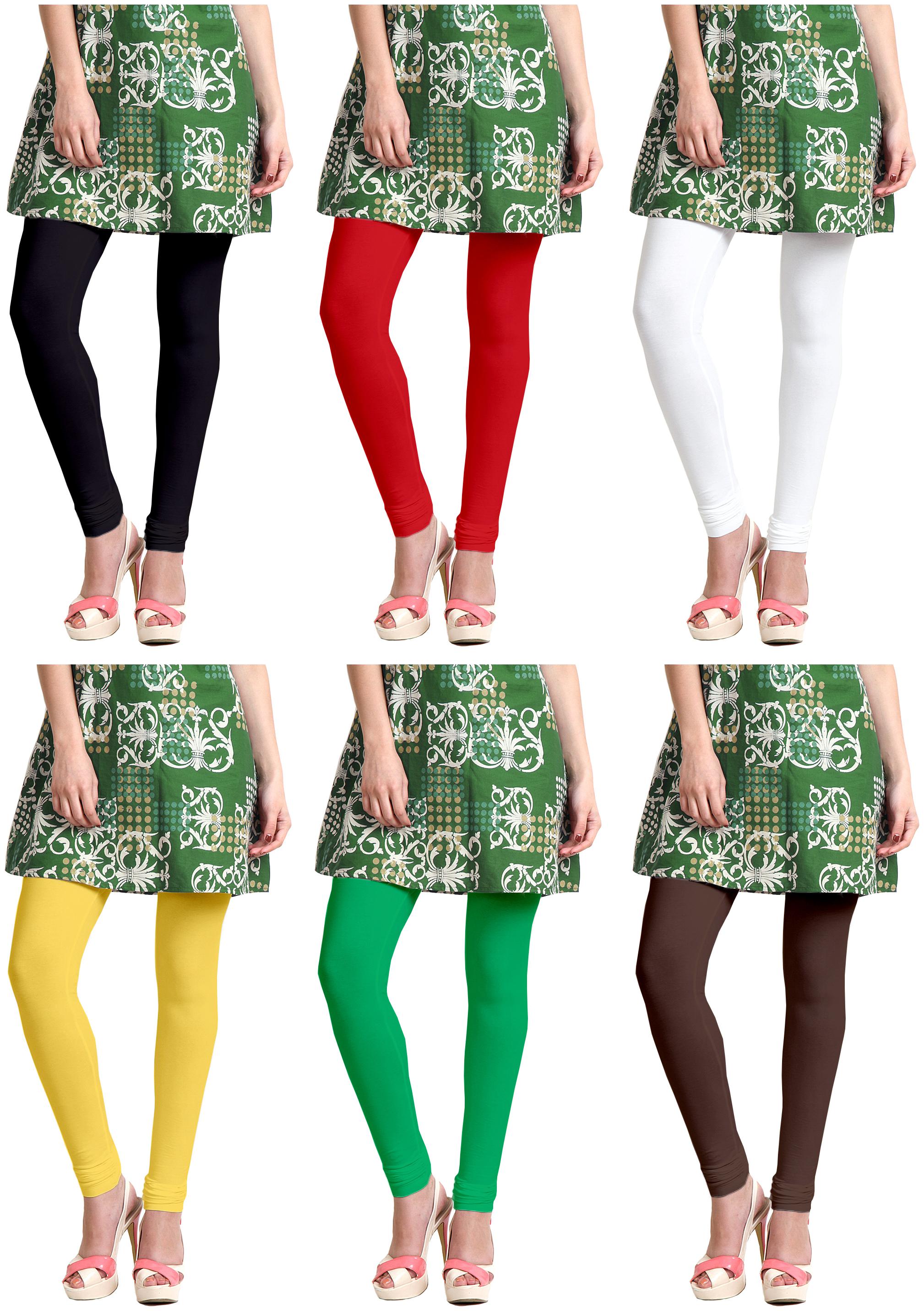 

Sri Belha Fashions Women Cotton Plain Long Length Legging - Multi