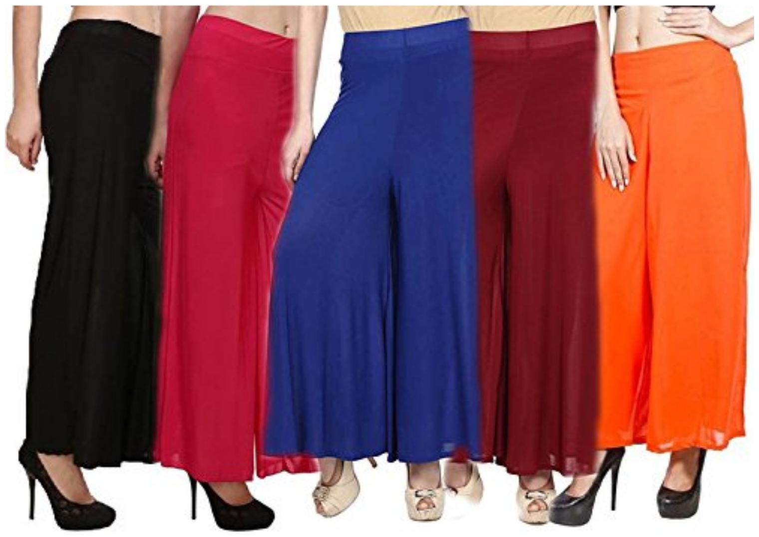 

Sri Belha Fashions Ankle Length Lycra Palazzo For Women Pack Of- 5 - Free Size