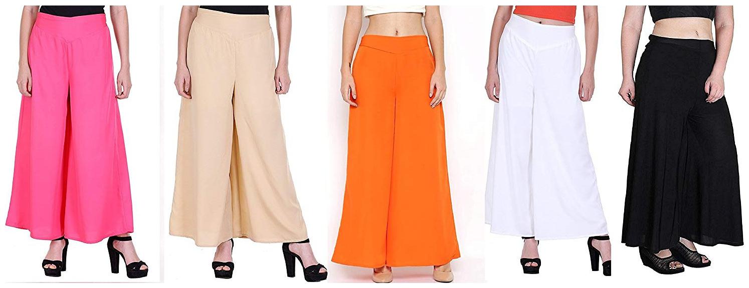

Sri Belha Fashions Ankle Length Lycra Palazzo For Women Pack Of- 5 - Free Size