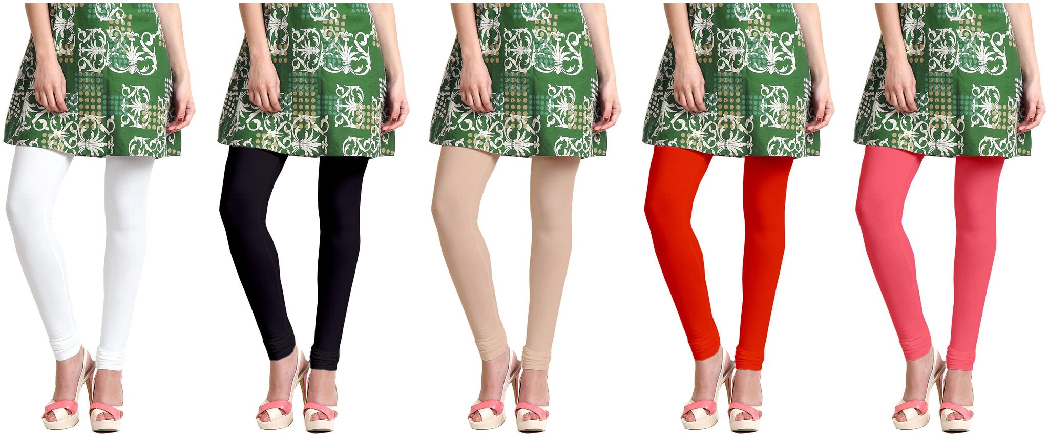 

Sri Belha Fashions Women Cotton Plain Long Length Legging - Multi