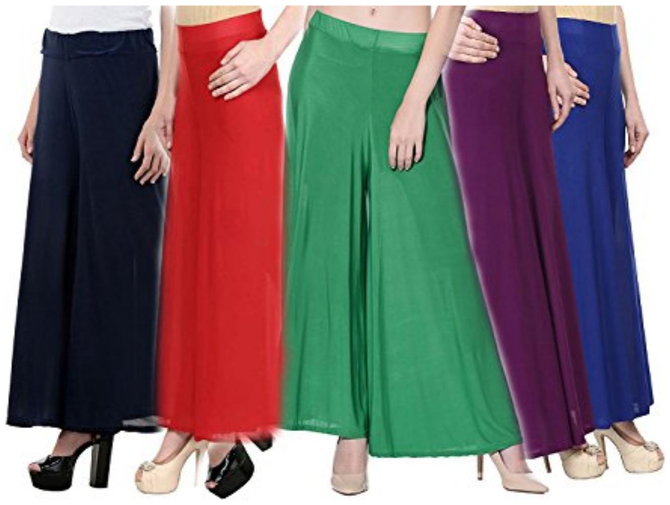 

Sri Belha Fashions Ankle Length Lycra Palazzo For Women Pack Of- 5 - Free Size
