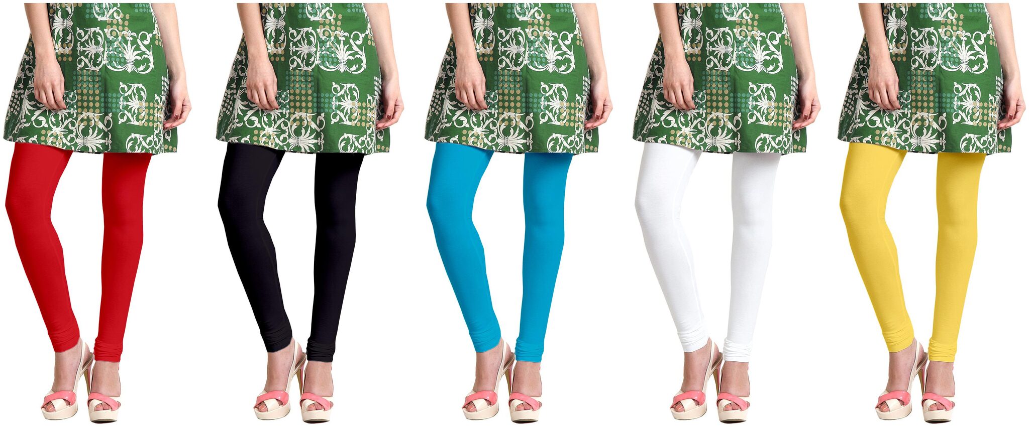 

Sri Belha Fashions Women Cotton Plain Long Length Legging - Multi