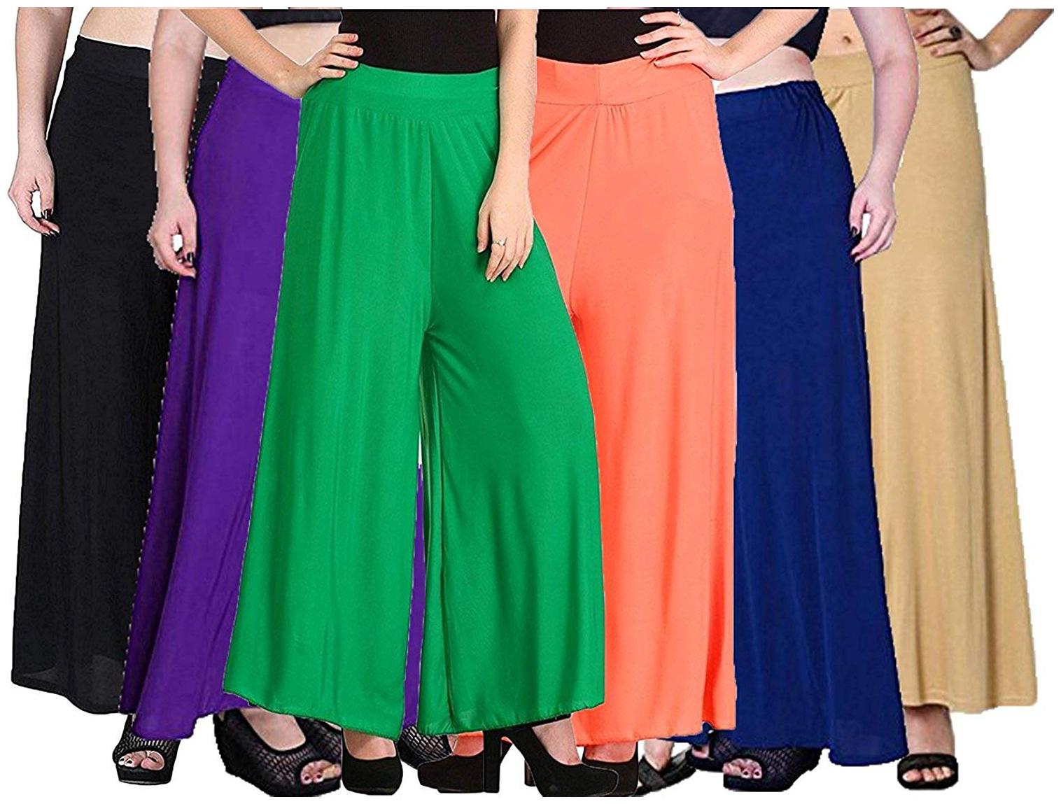

Sri Belha Fashions Ankle Length Lycra Palazzo For Women Pack Of- 6 - Free Size